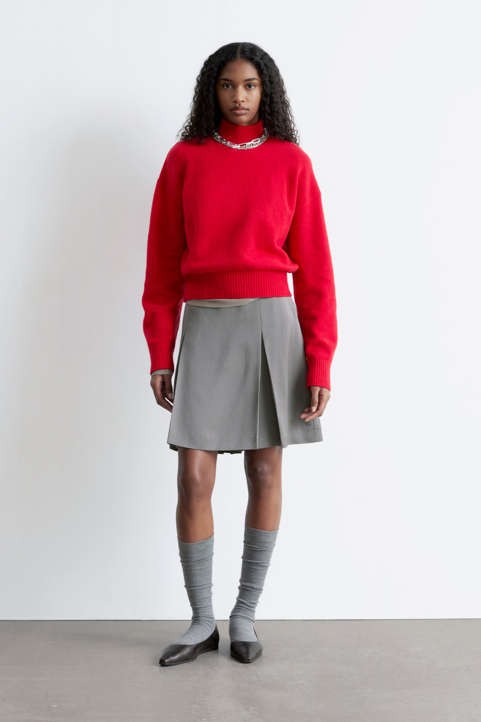 Rollkragenpullover - Leuchtendes Rot/Weinrot/Rosa/Dunkles Graubraun/Leuchtendes Blau/Dunkelbeige/Schwarz - 3