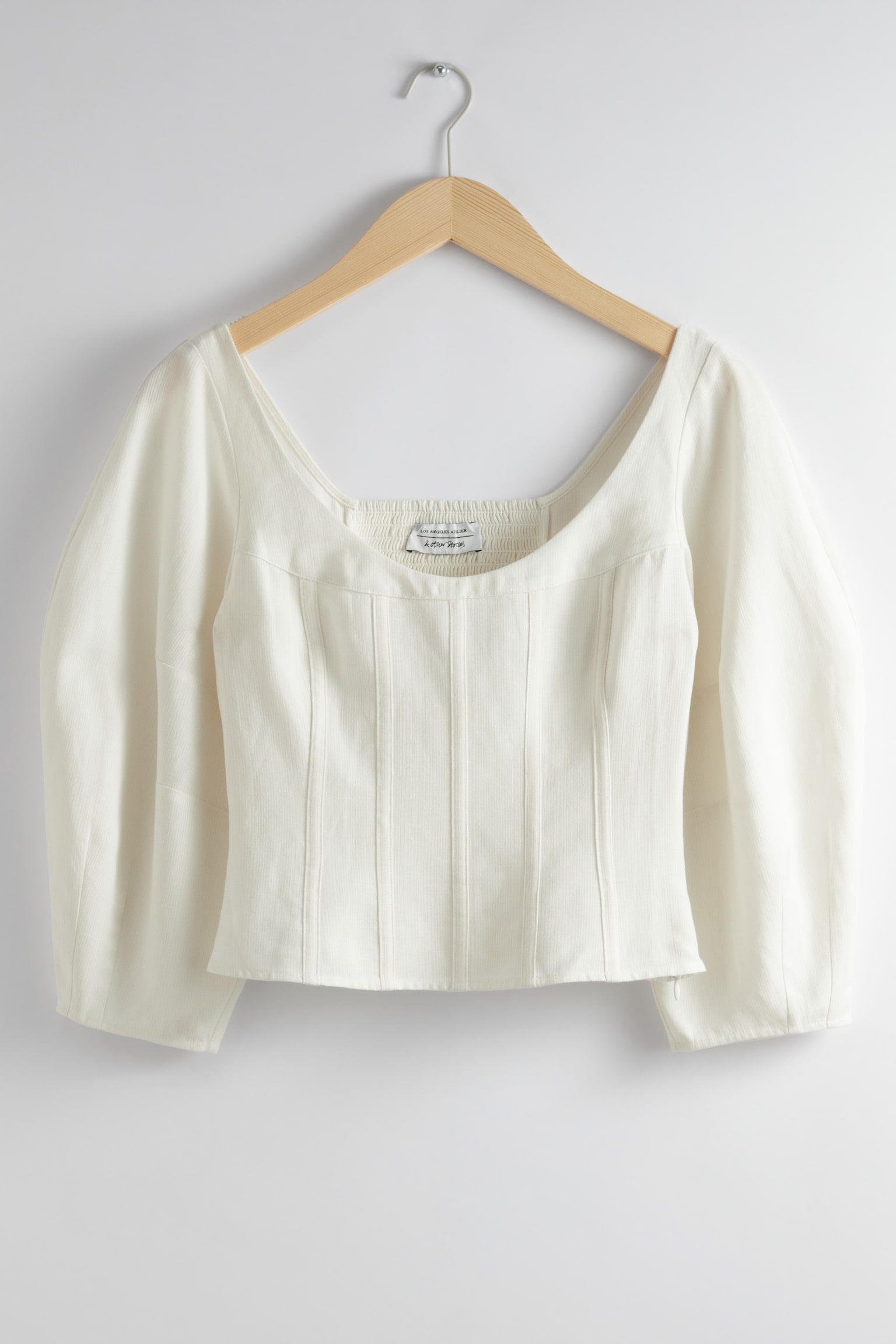 Cropped Corset Blouse - White - 1