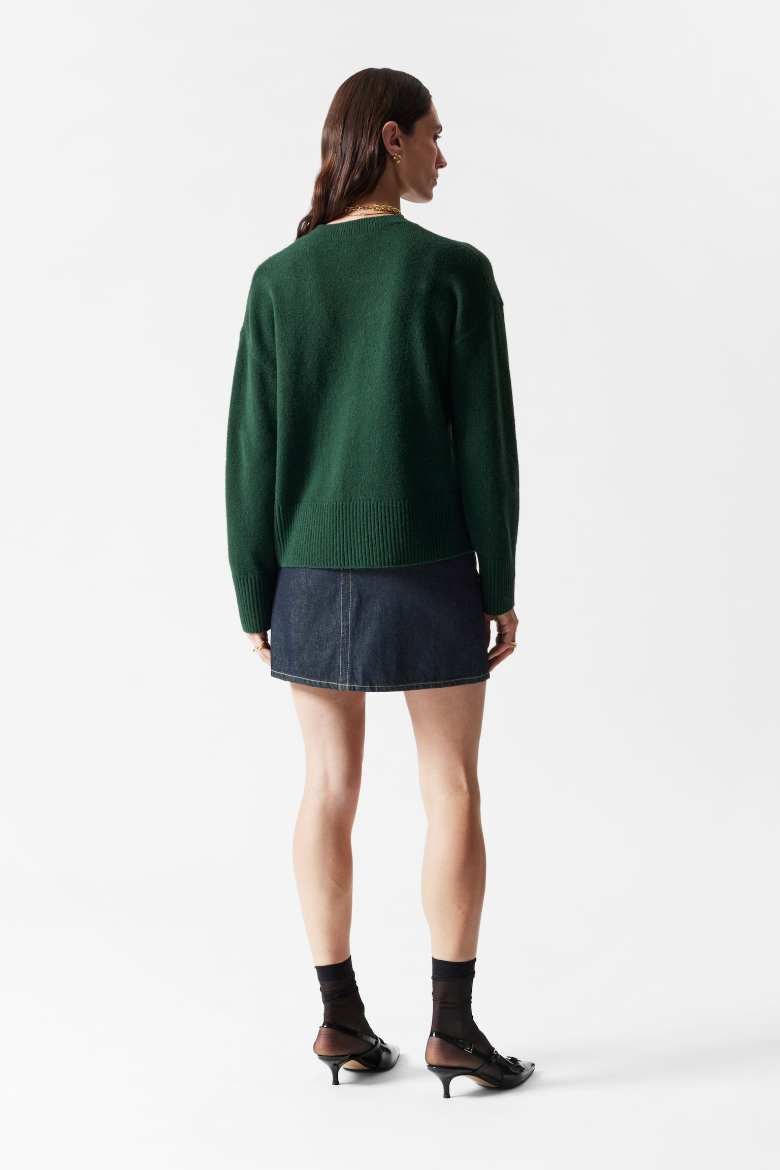 Relaxed Knit Jumper - Dark Green/White/Red/Black/Pale Green/Green/Khaki/Grey Melange/Navy/Bright Blue/Mole/Bright Pink/Mint - 5