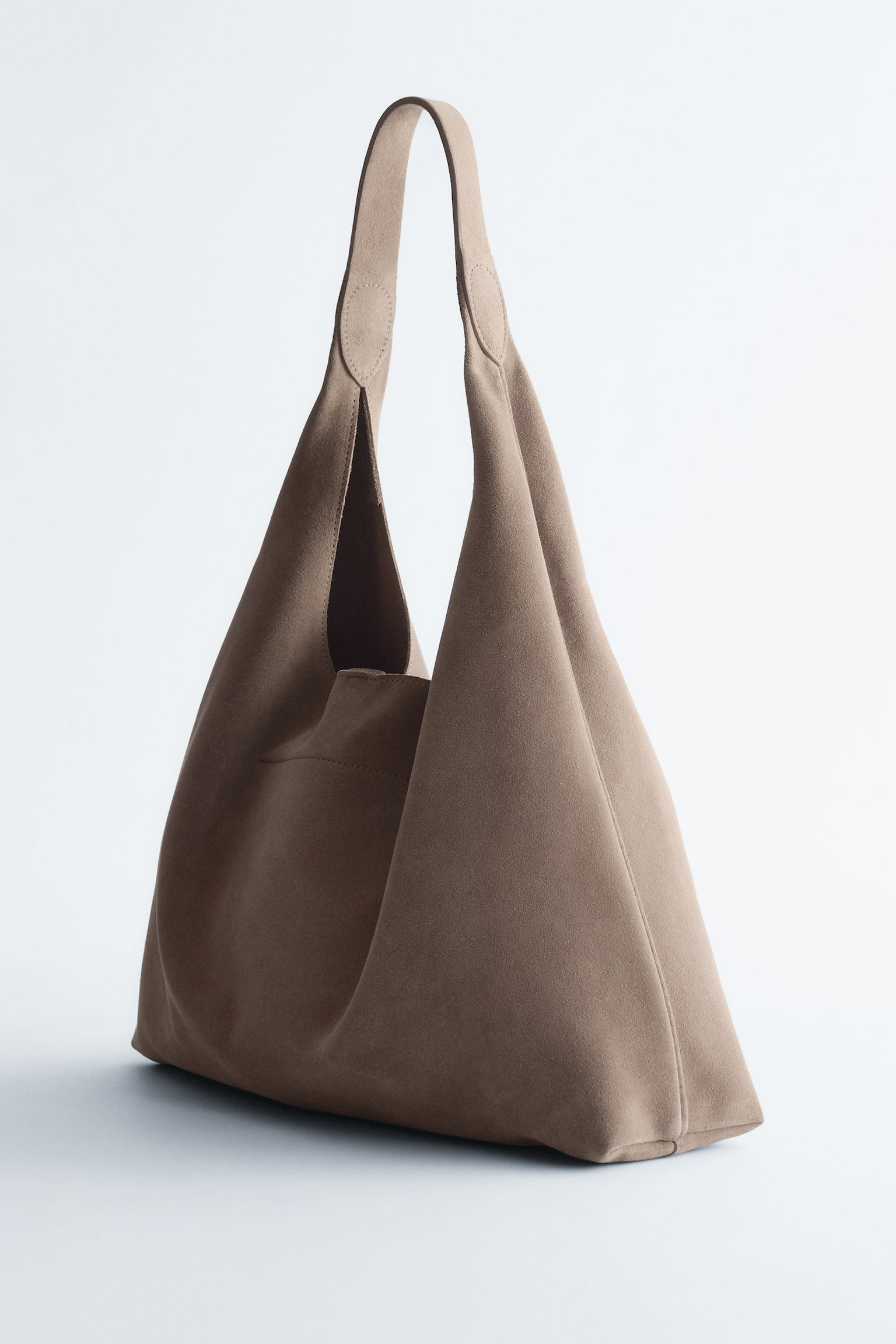 Große Tragetasche aus Veloursleder - Taupe/Dunkelrot/Braun/Dunkelgrau/Smaragdgrün/Hellblau/Rost - 3