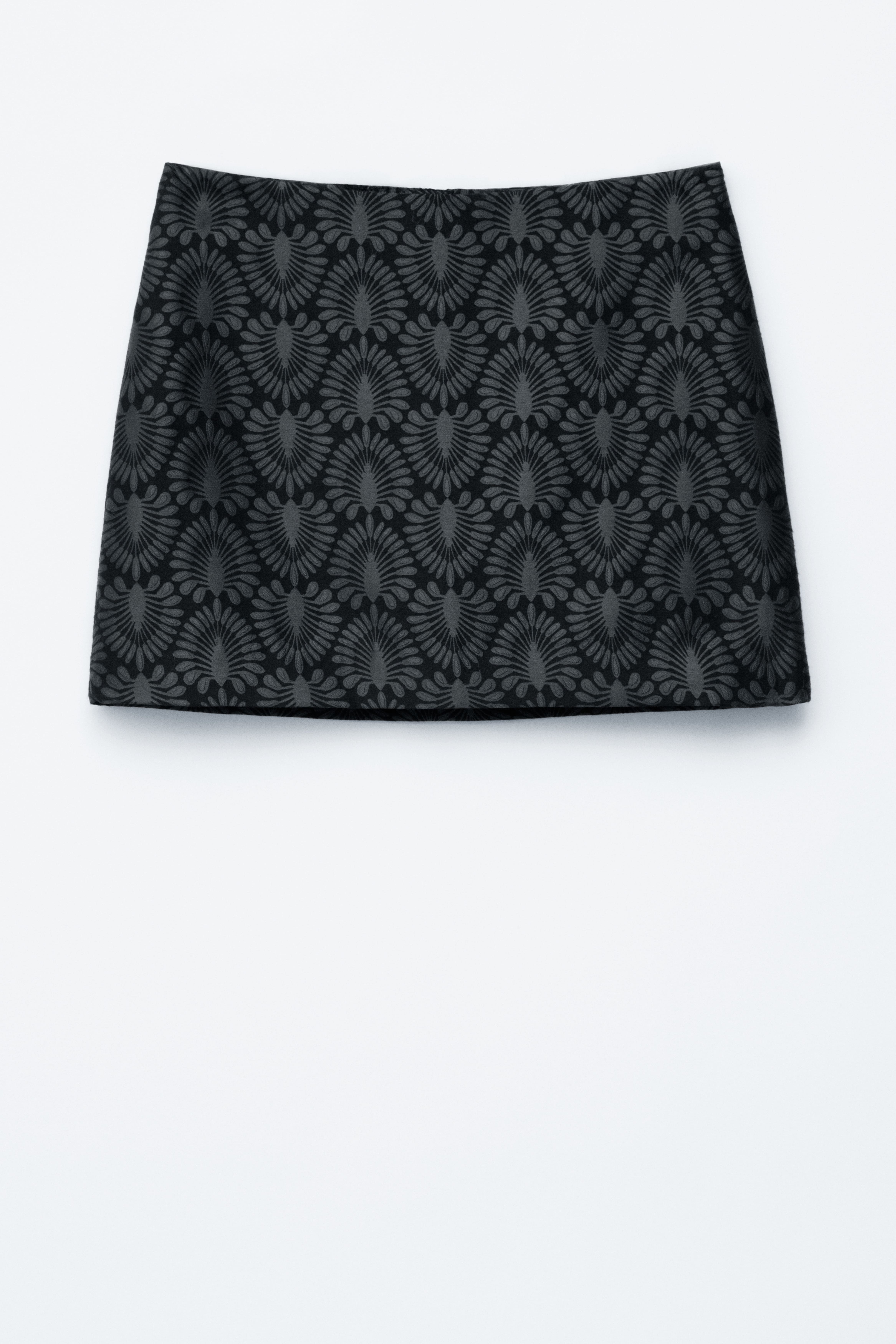 Brocade Mini Skirt - Black
