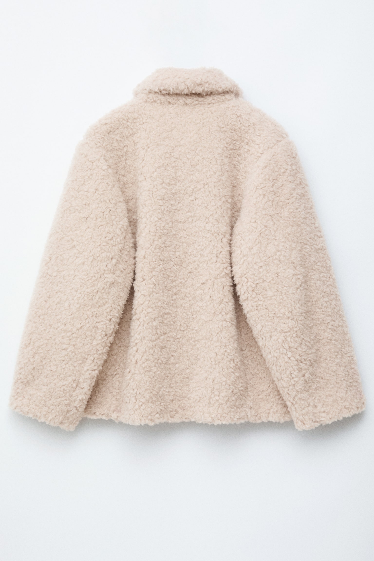 Kunstfelljacke aus Woll-Mix - Beige - 7