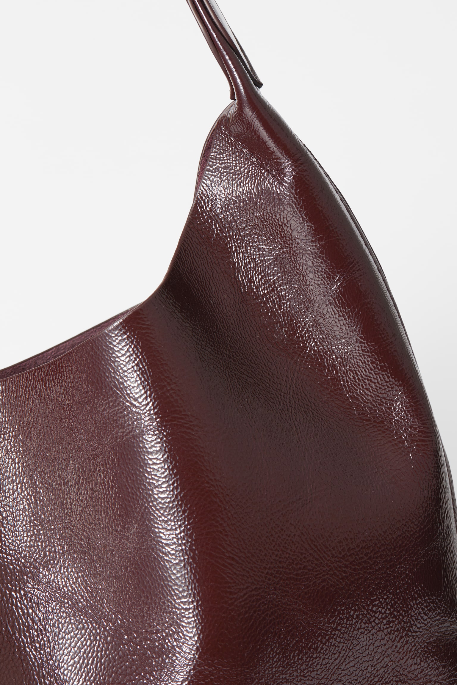 Borsa tote grande in vernice - Bordeaux - 4