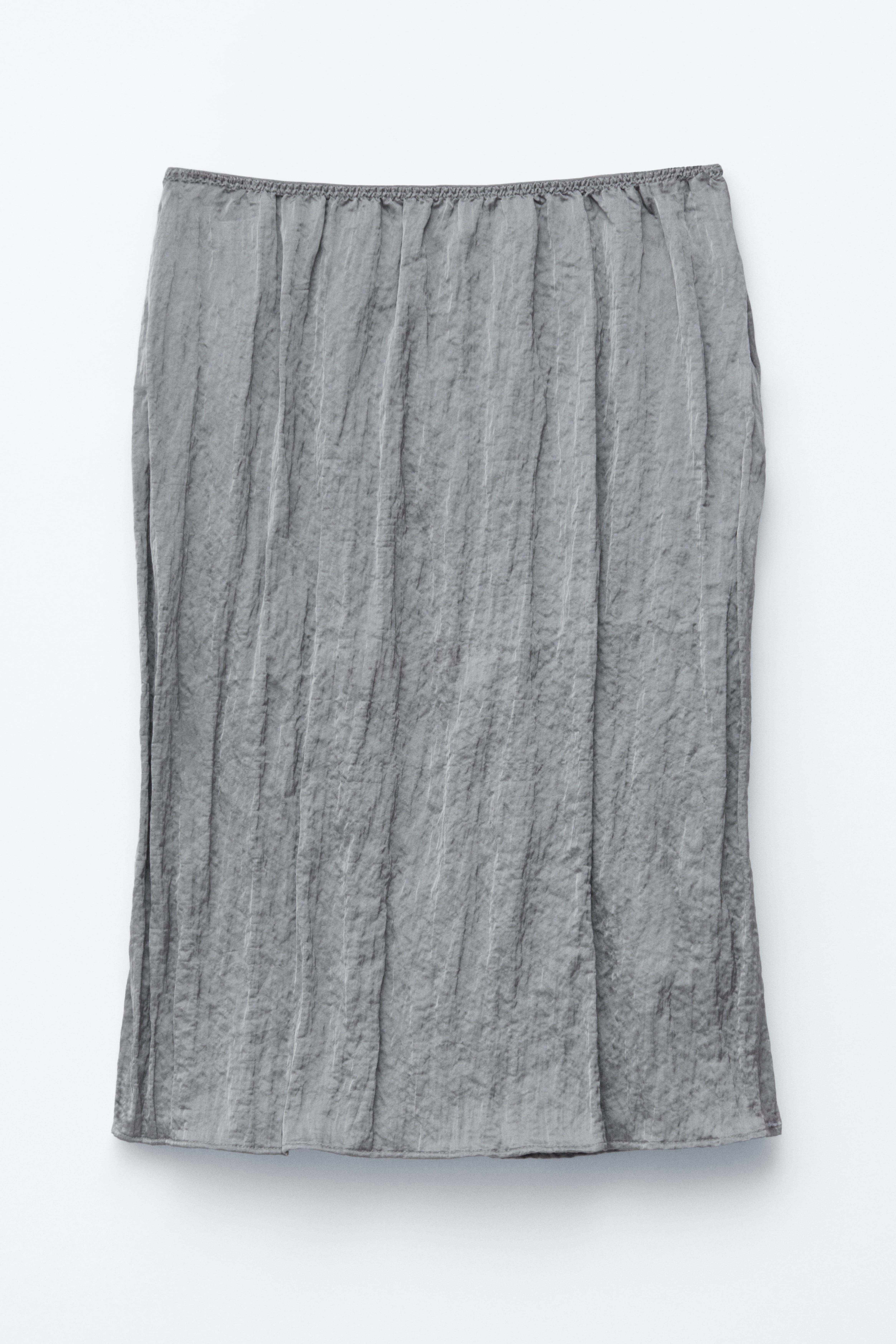 Jupe longueur genou en crêpe - Gris/Noir à motif fleuri