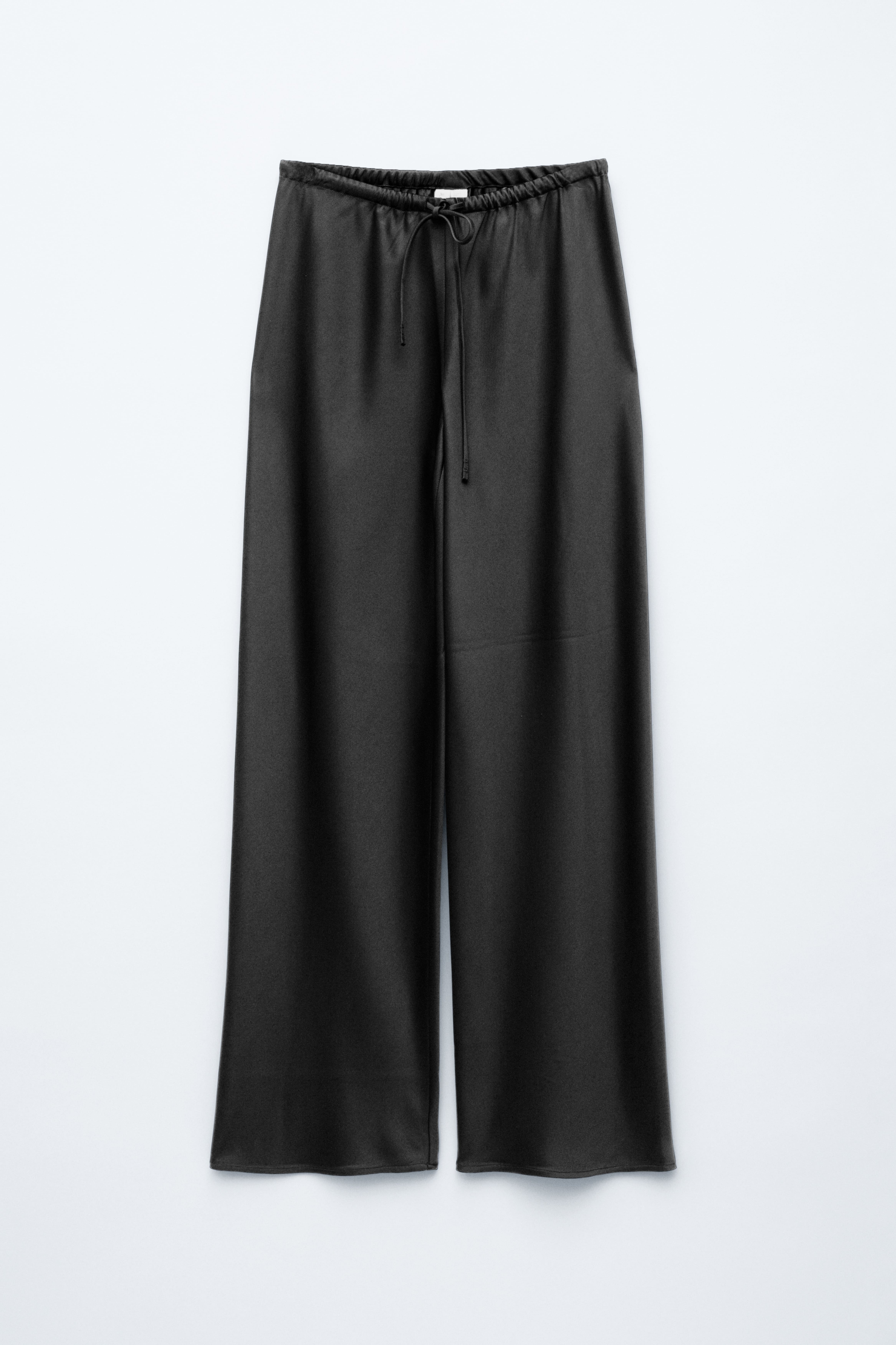 Pantaloni in raso con coulisse - Nero/Grigio