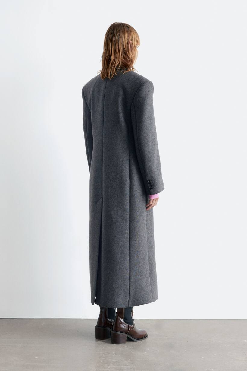 Wollmantel Damen Tailliert Grauer Wollmantel Tailliert Wollmäntel