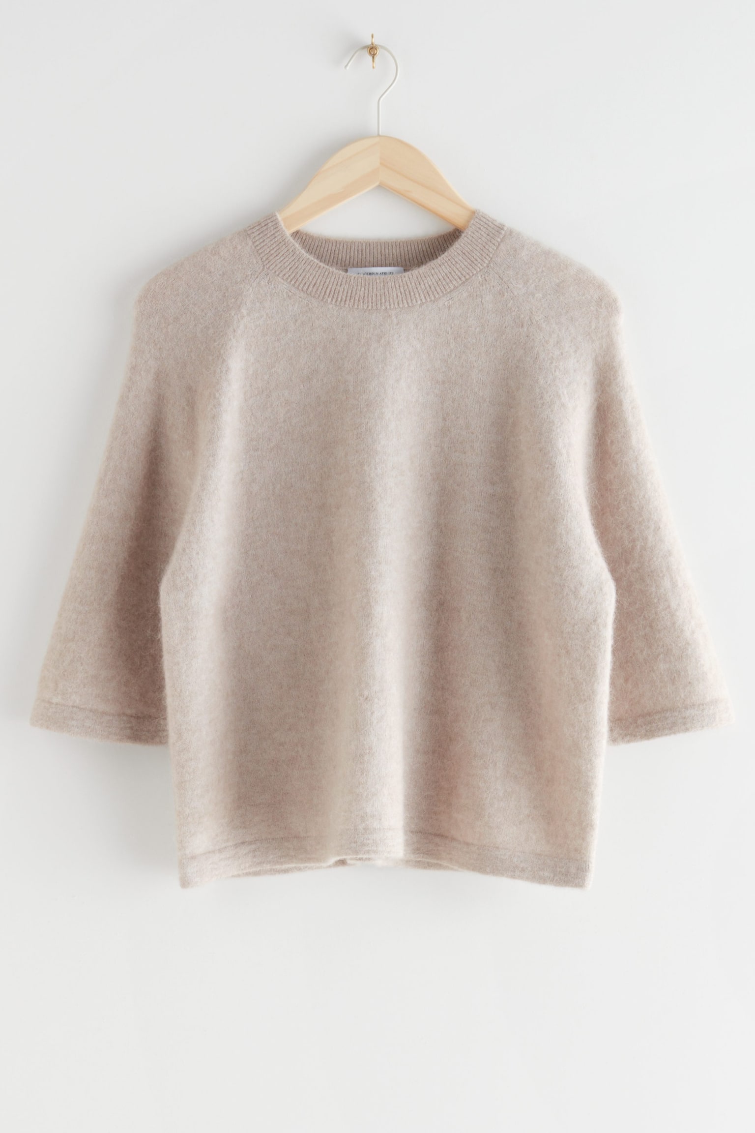 Alpaca-Blend Knitted Top - Oatmeal/Coral/Black/Blue/Soft Pink/Mole/Grey - 2