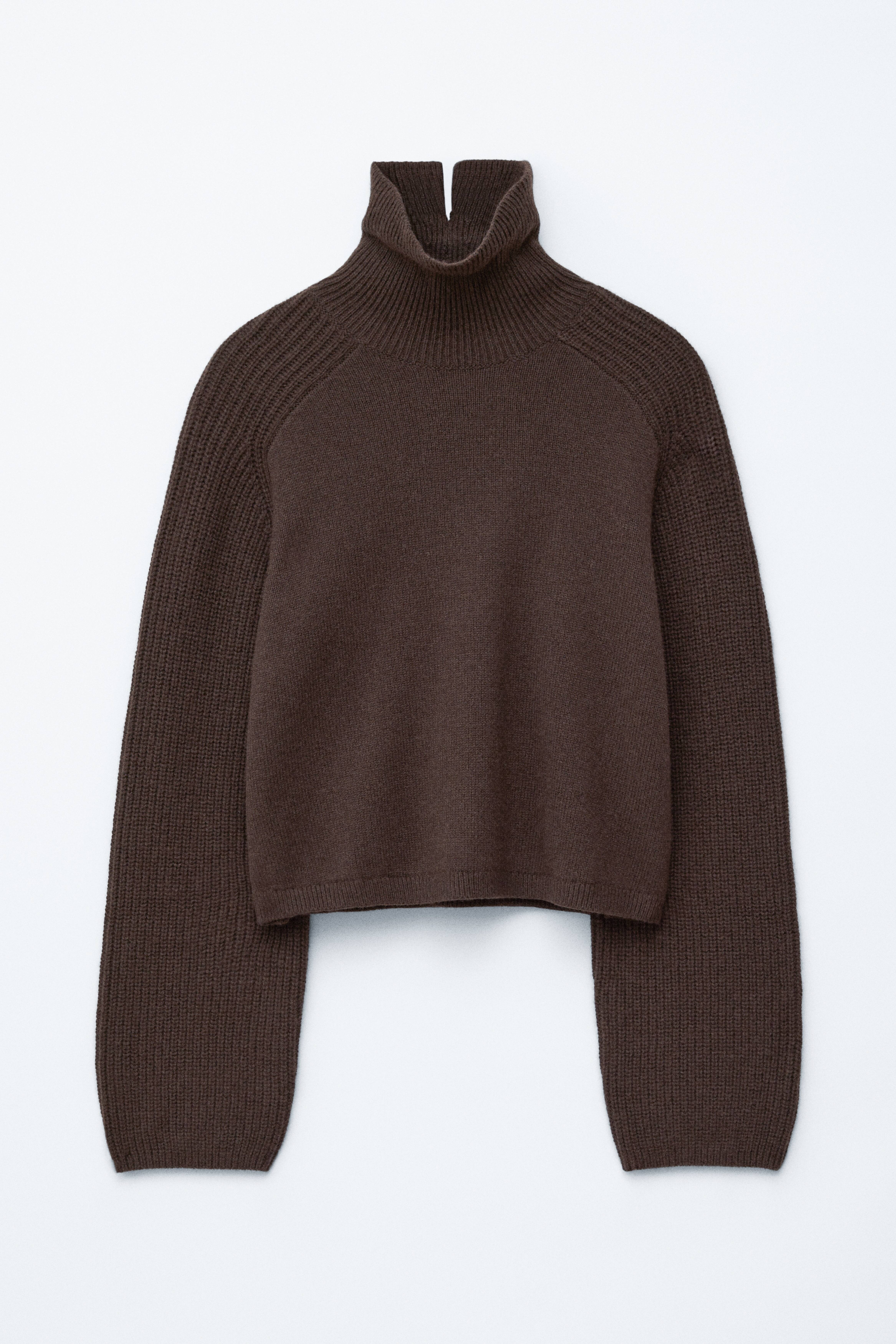 Boxy Turtleneck Jumper - Тъмнокафяво/Тъмносиньо