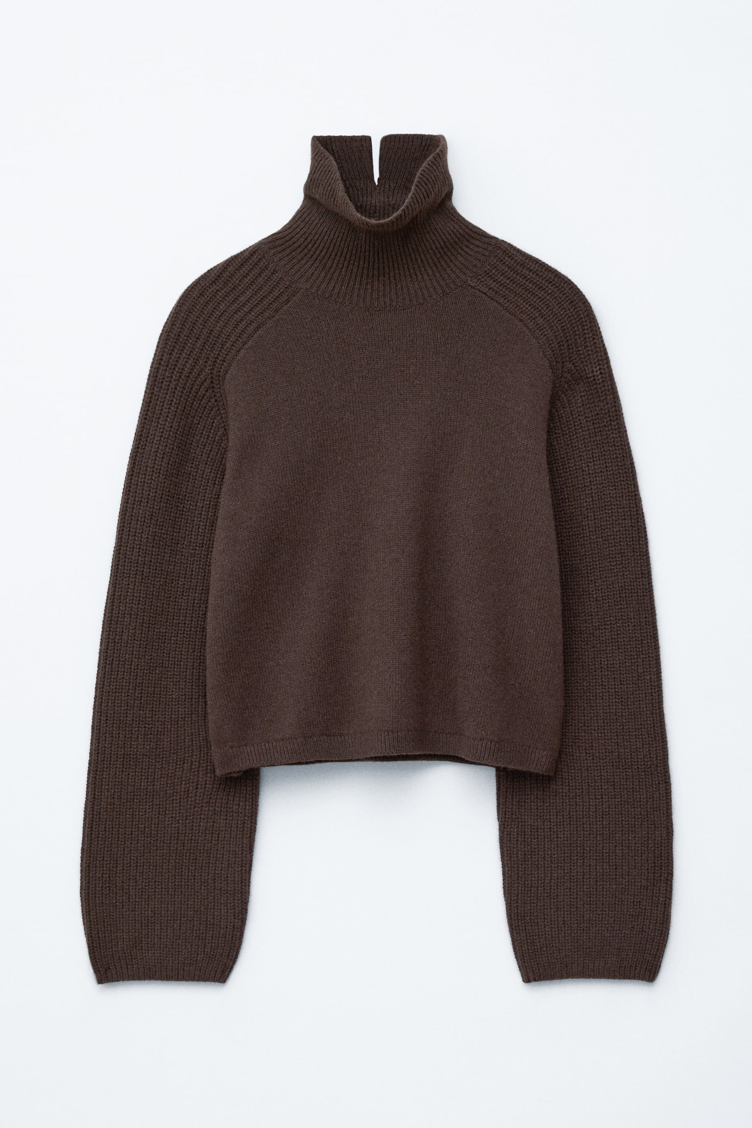 Kastenförmiger Rollkragenpullover - Dunkelbraun/Dunkelblau - 2