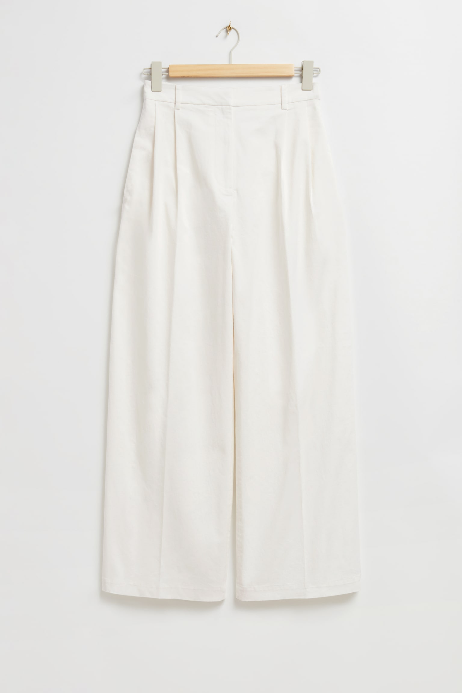 Tailored Straight-Leg Trousers - Ivory - 1