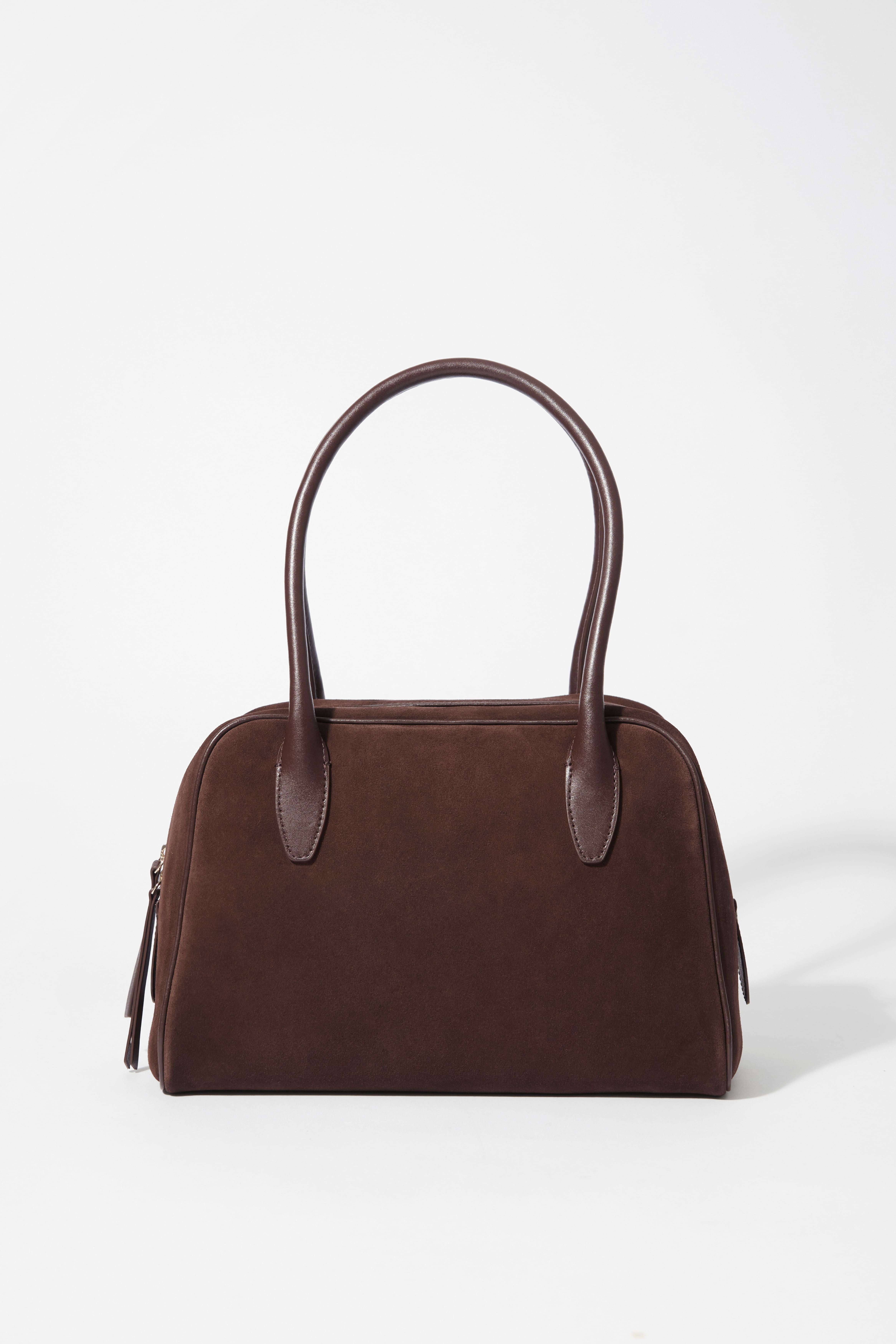 Bowlingtasche aus Leder - Braun/Schwarz