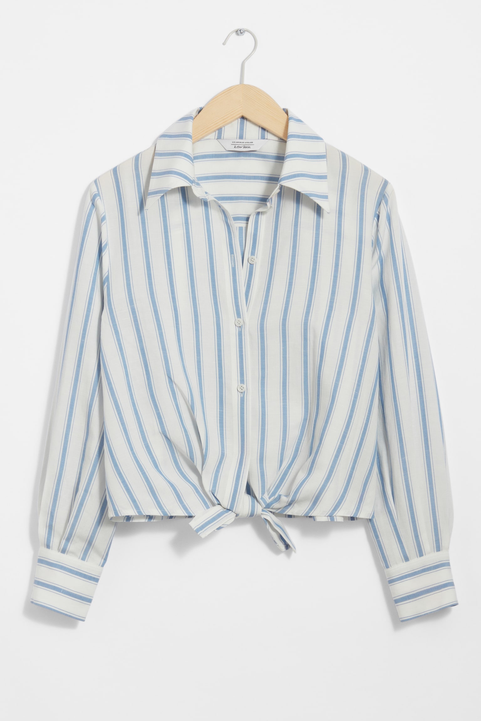 Tie-Front Shirt - Blue/White/Blue/White Stripes/White/Orange Stripes/White - 2