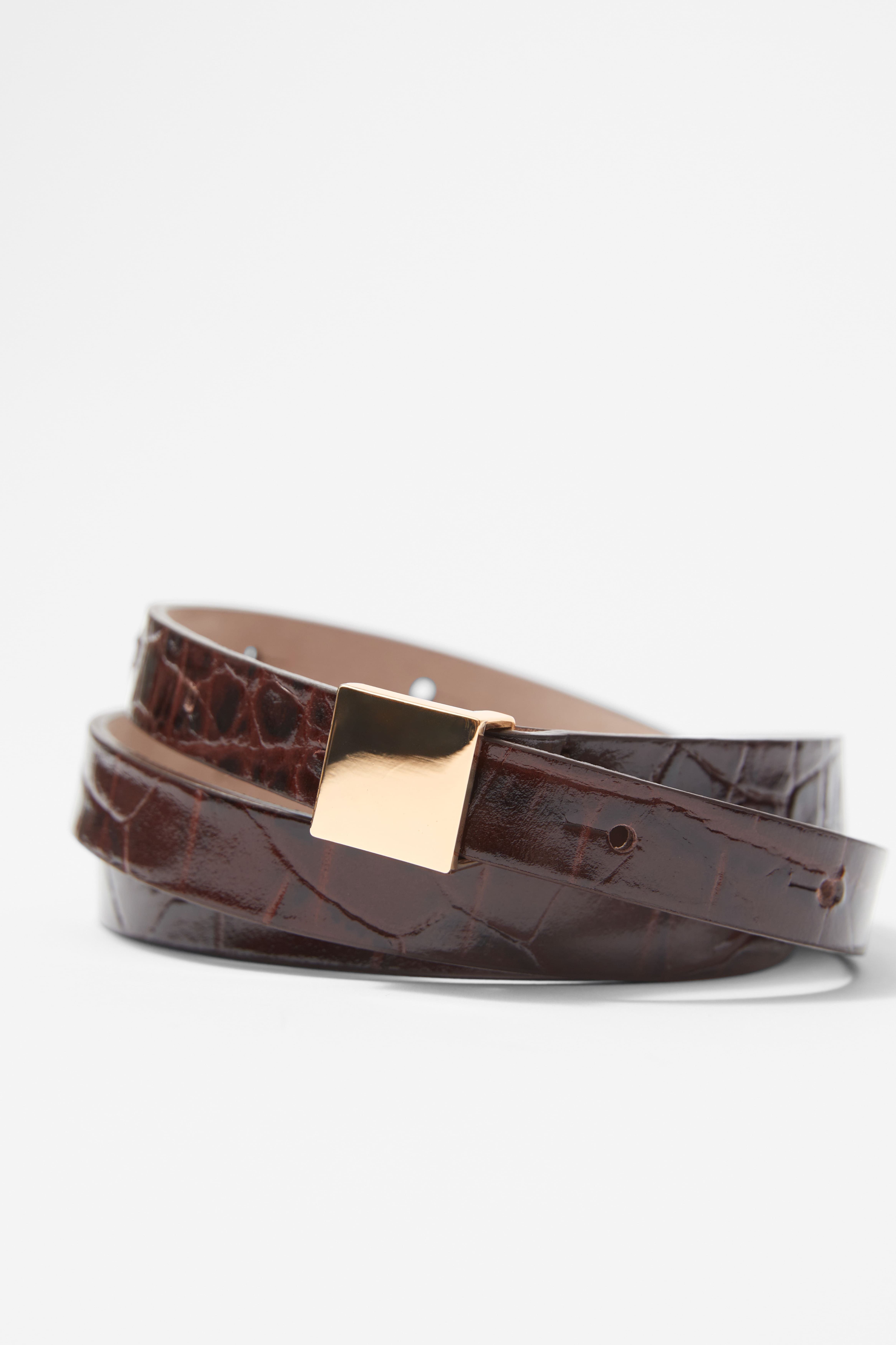 HM Square-Buckle Leather Belt