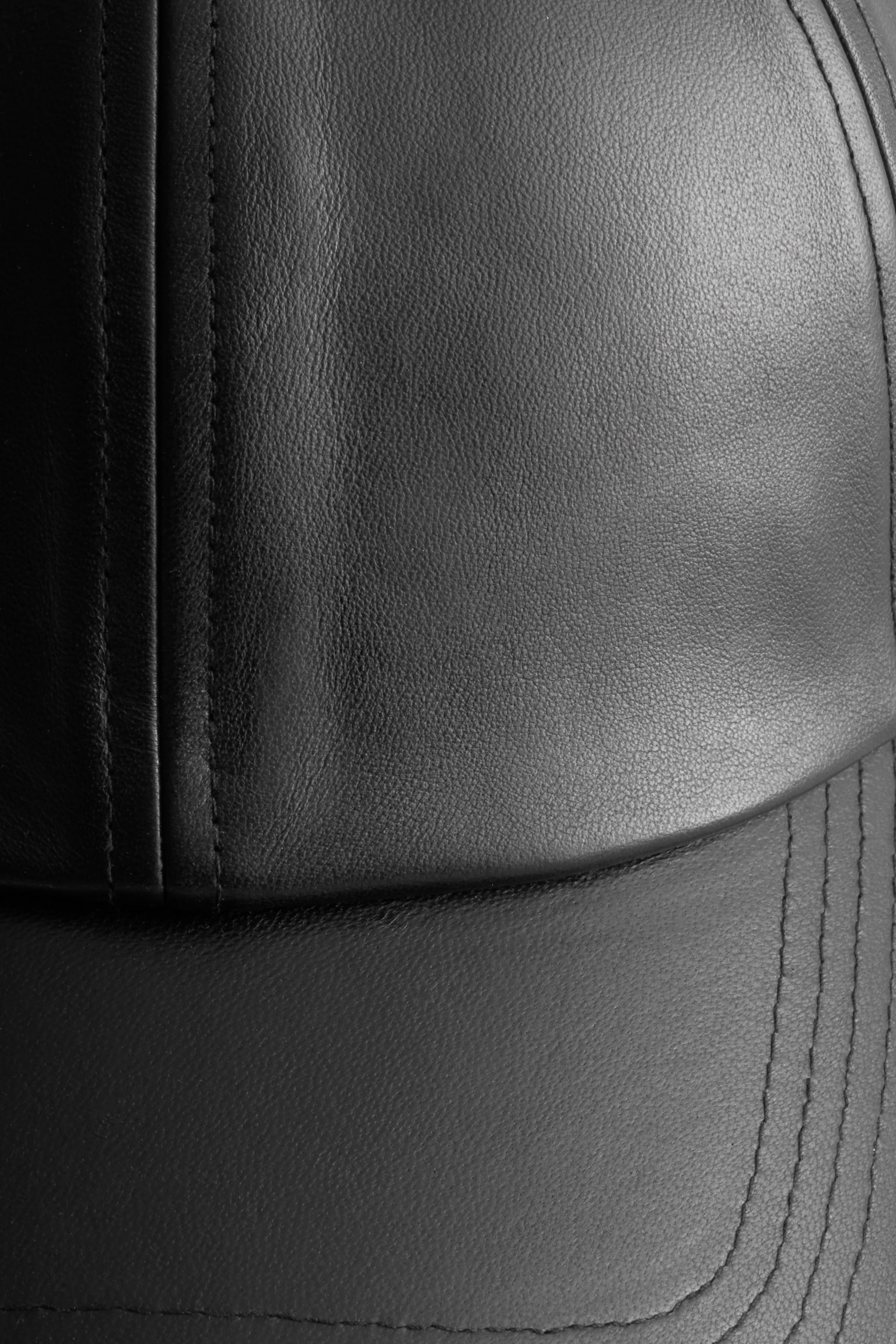 Nahkainen lippis - Musta - 2