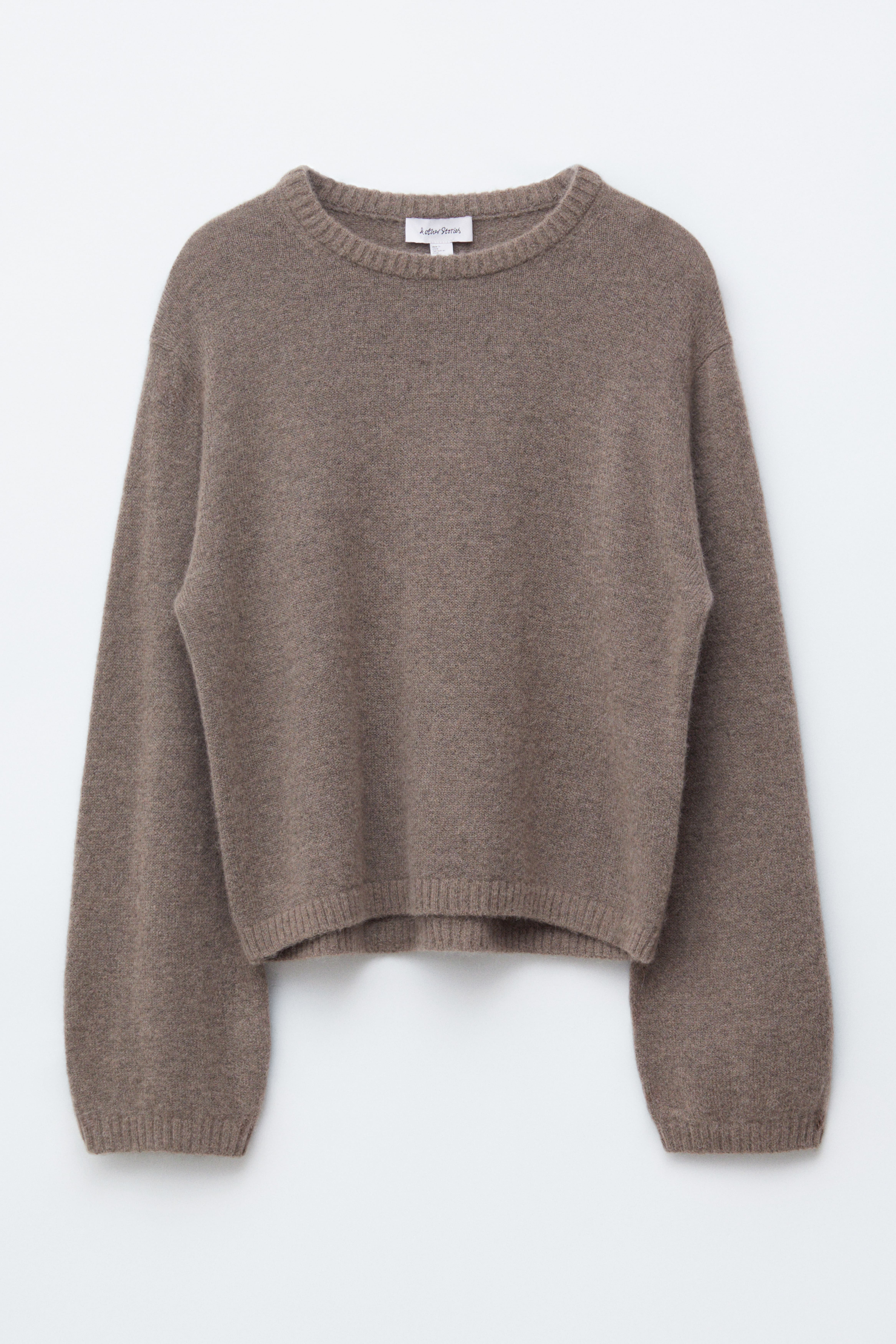Maglione in misto alpaca - Talpa/Blu scuro