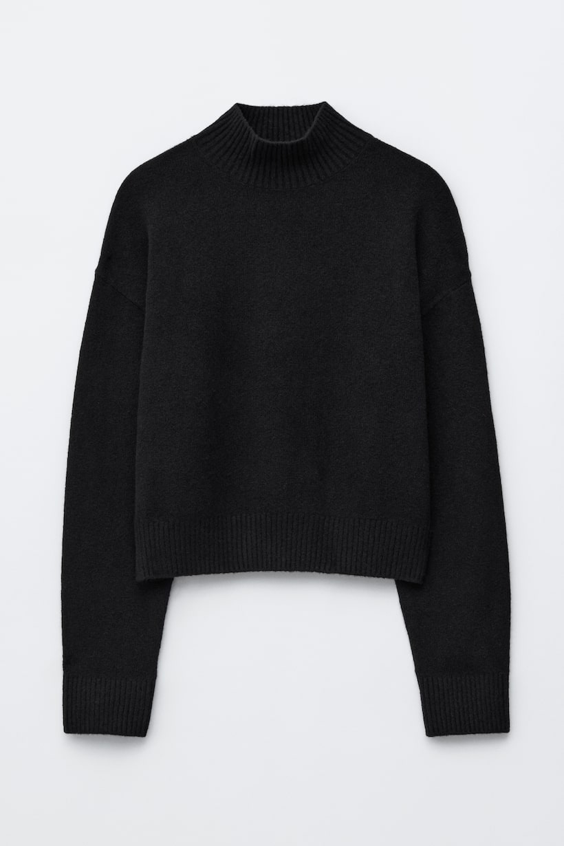 Schwarzer Rollkragenpullover DÃ¼nner Rollkragenpulli Damen