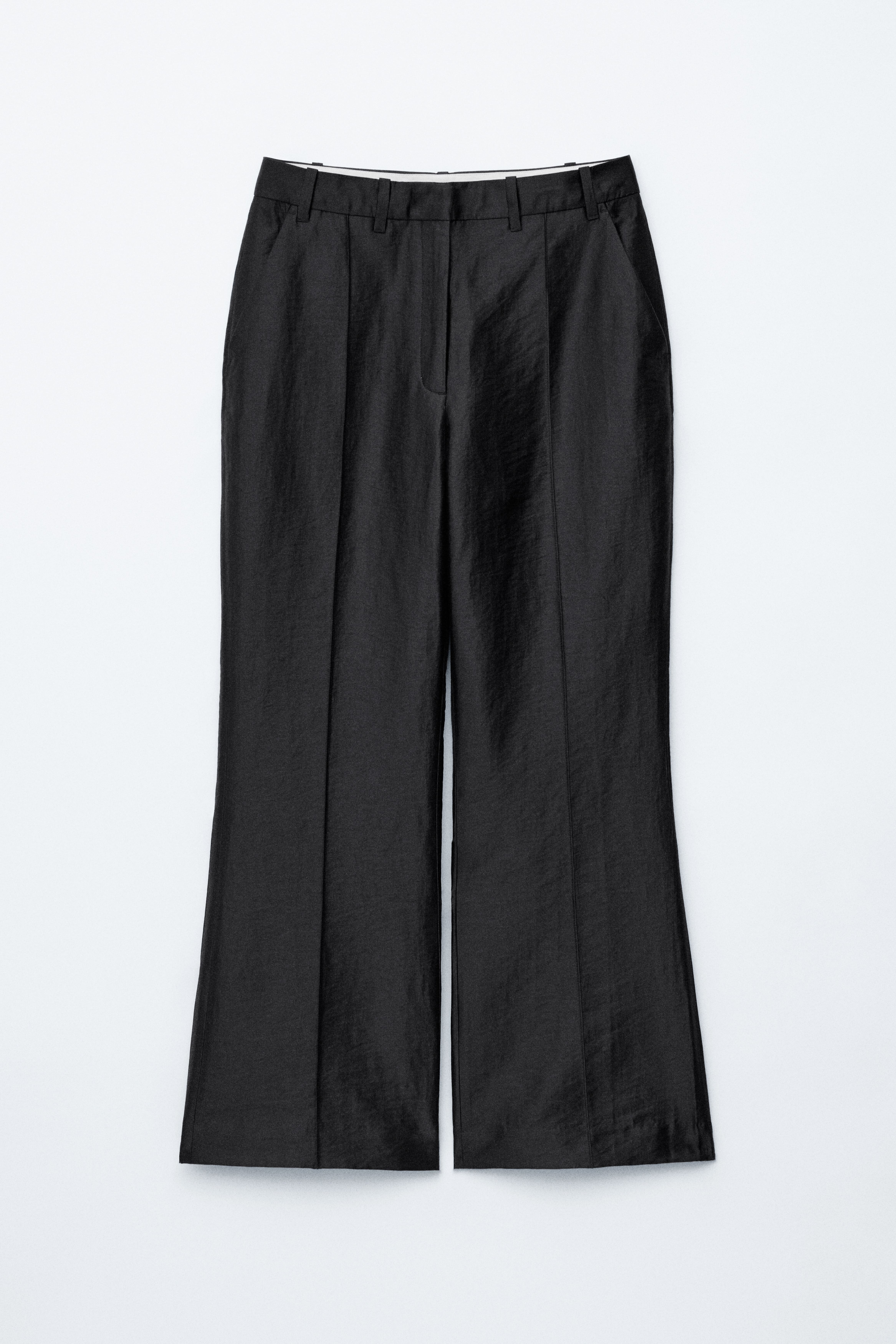 Pantalon évasé en satin - Noir