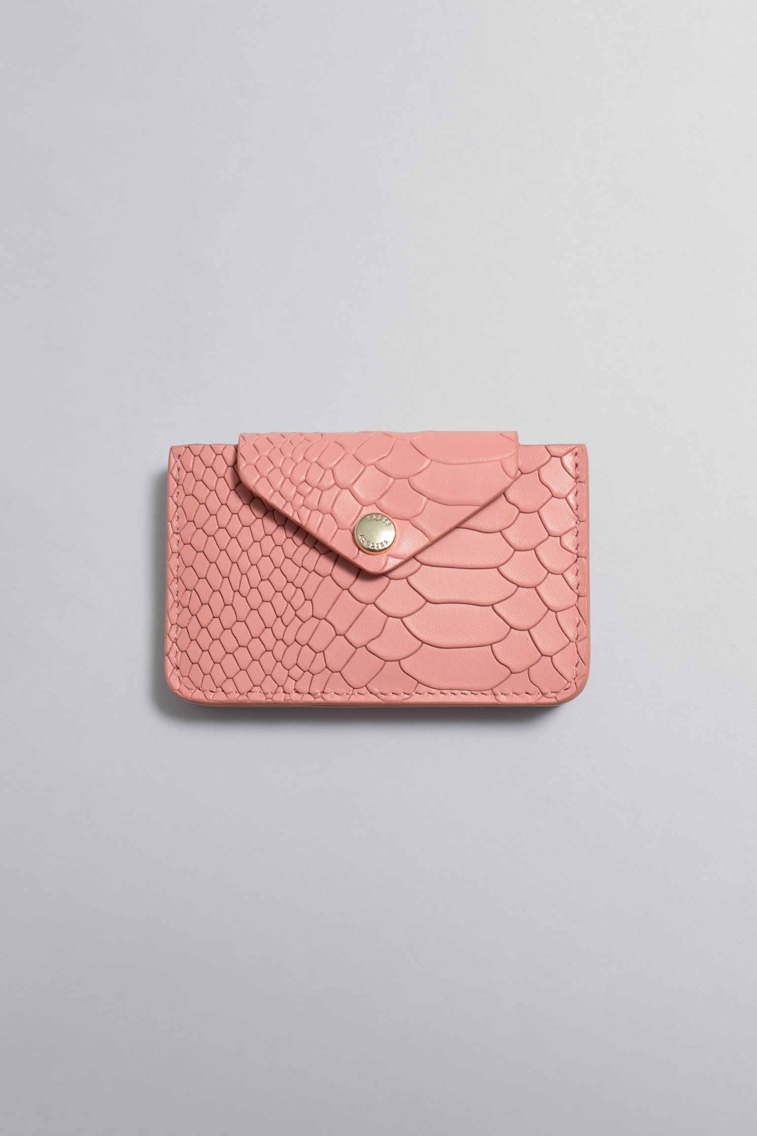 Leather Card Holder - Rose/Black - 1