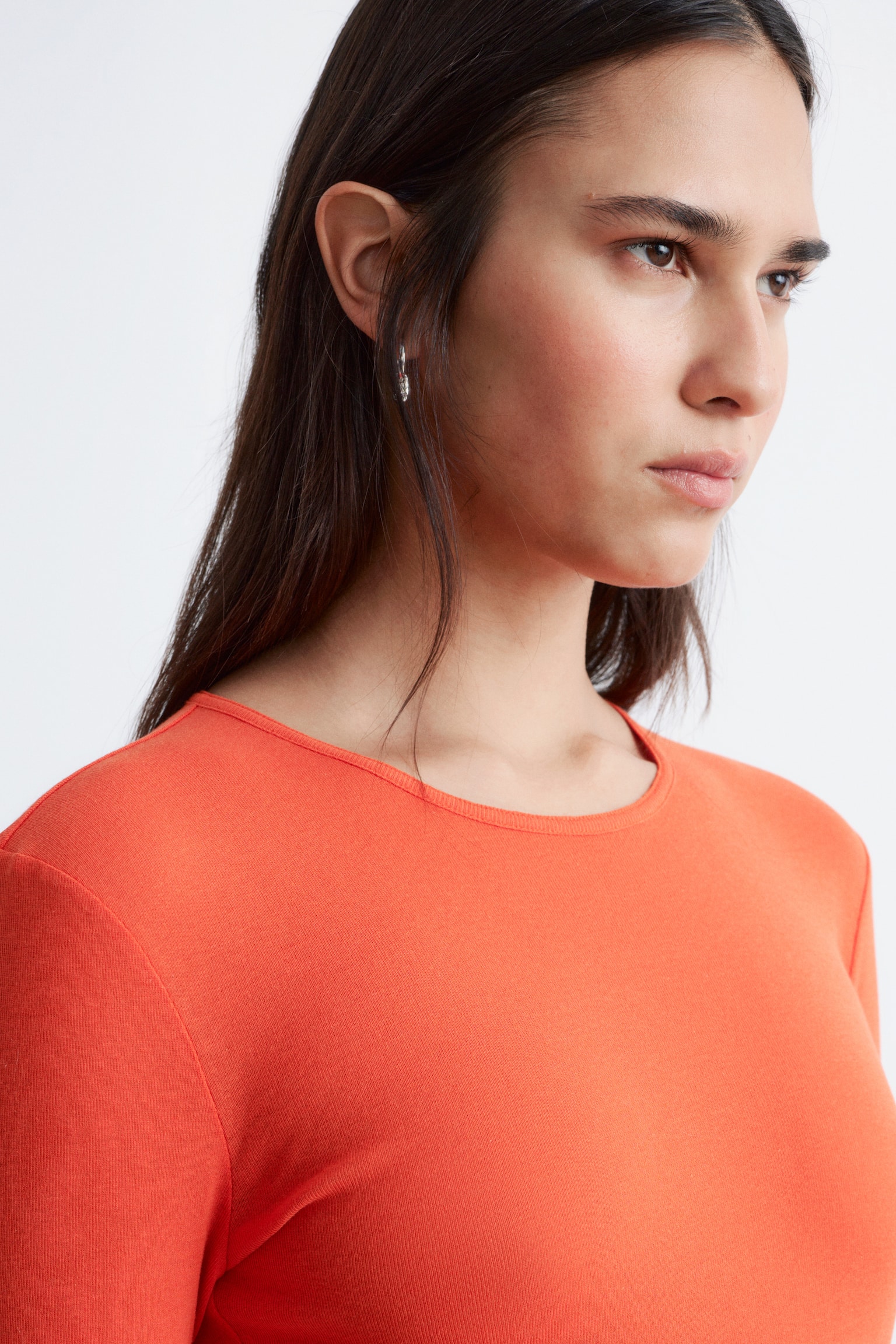 Katoenen top met lange mouwen - Oranje/Wit/Bordeauxrood - 7