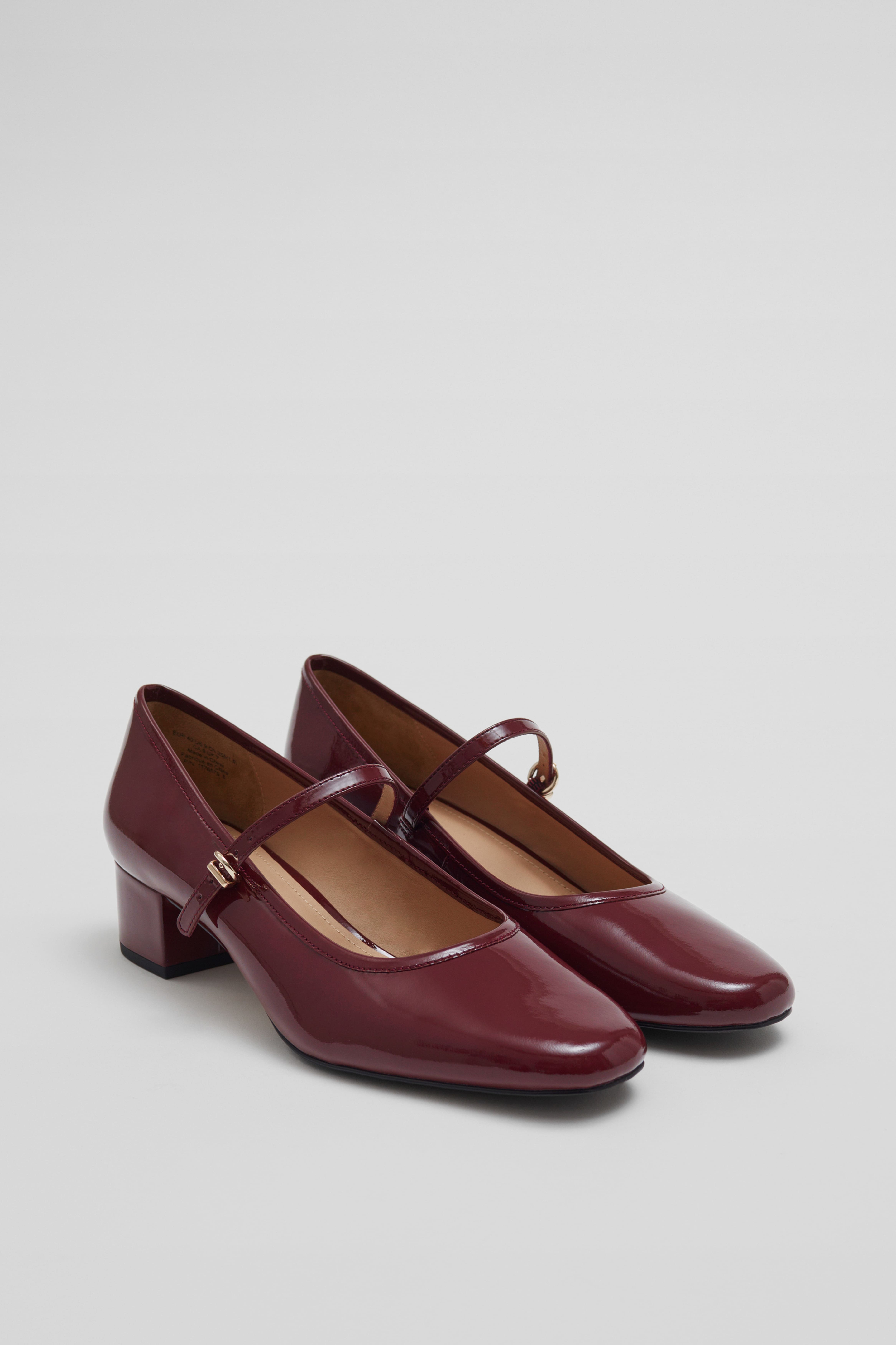 Mary Jane Pumps Burgundy Ladies H M GB