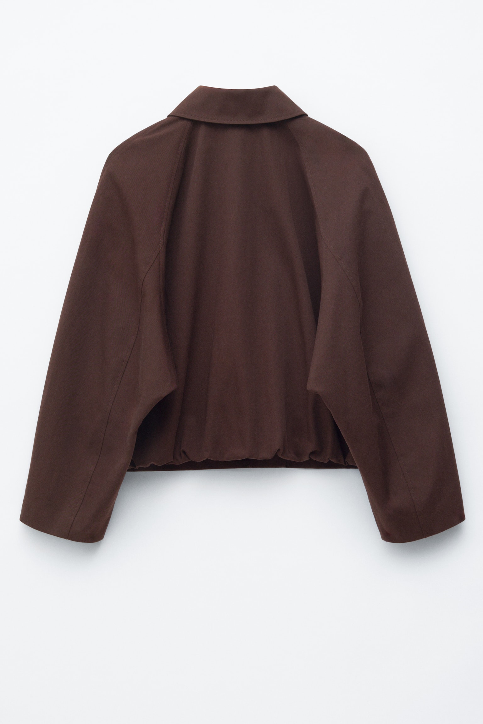 Boxy jas van katoen - Donkerbruin/Beige - 10