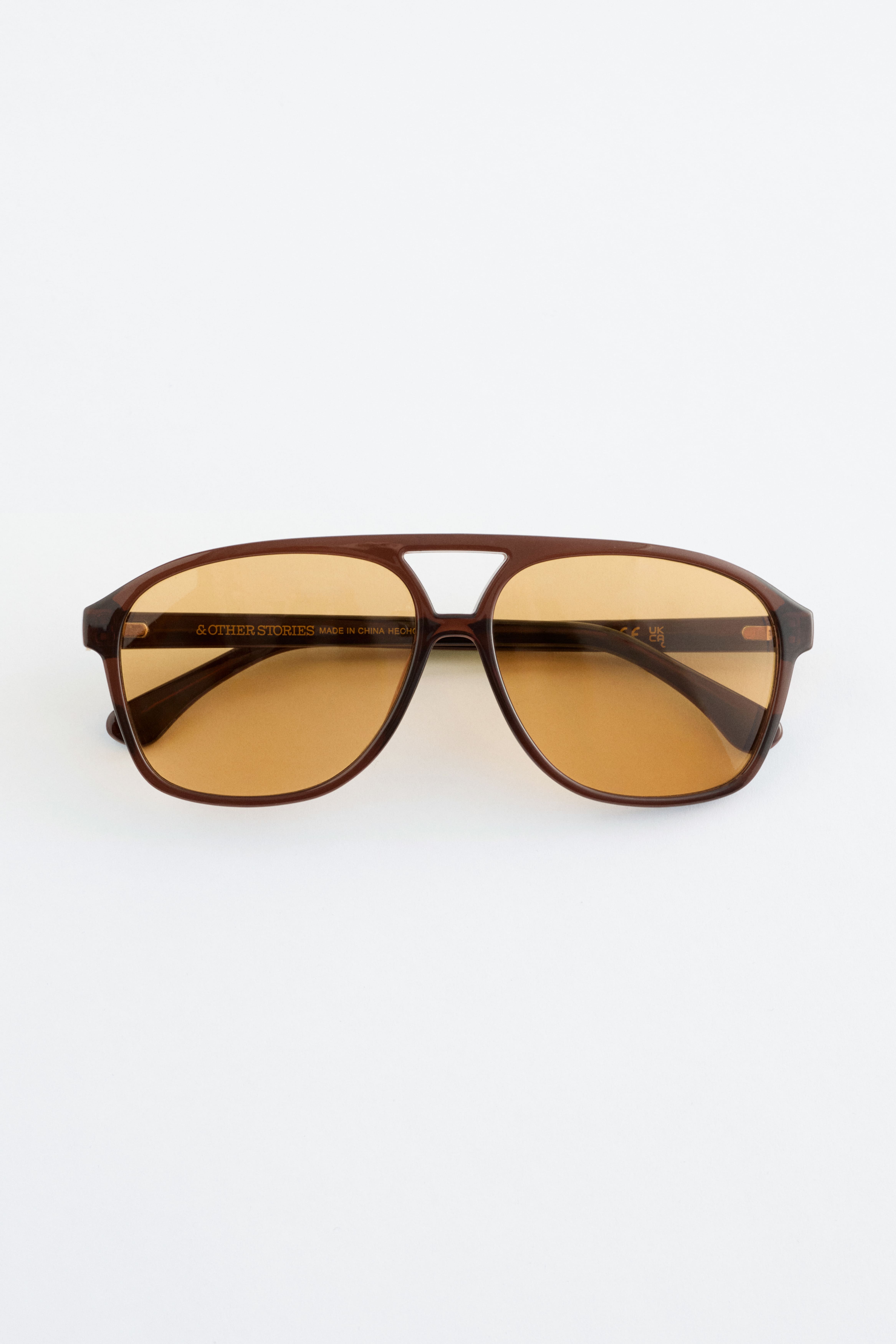 Lunettes de soleil oversize de style aviateur - Brun/Jaune/Marron foncé
