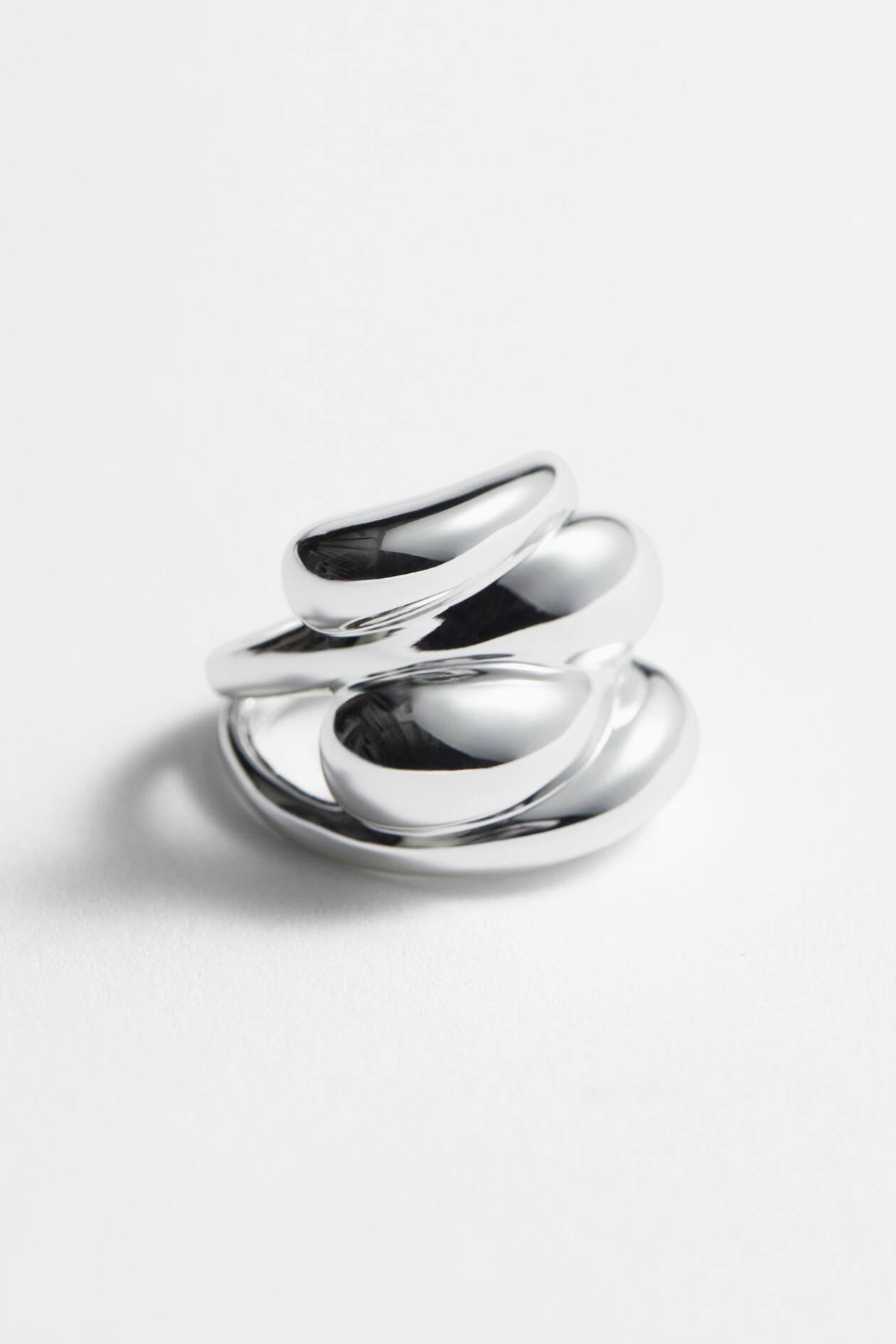 Chunky Sculptural Ring Silver Ladies H&M GB