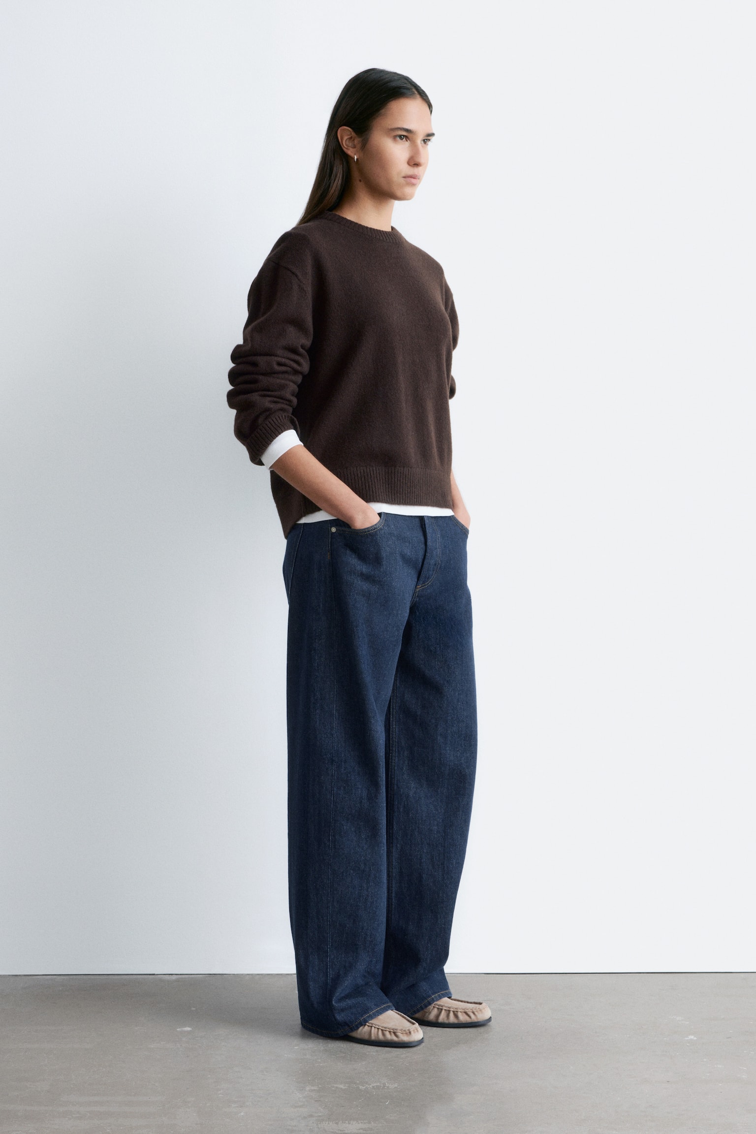 Boxig stickad tröja - Mörkbrun - 4