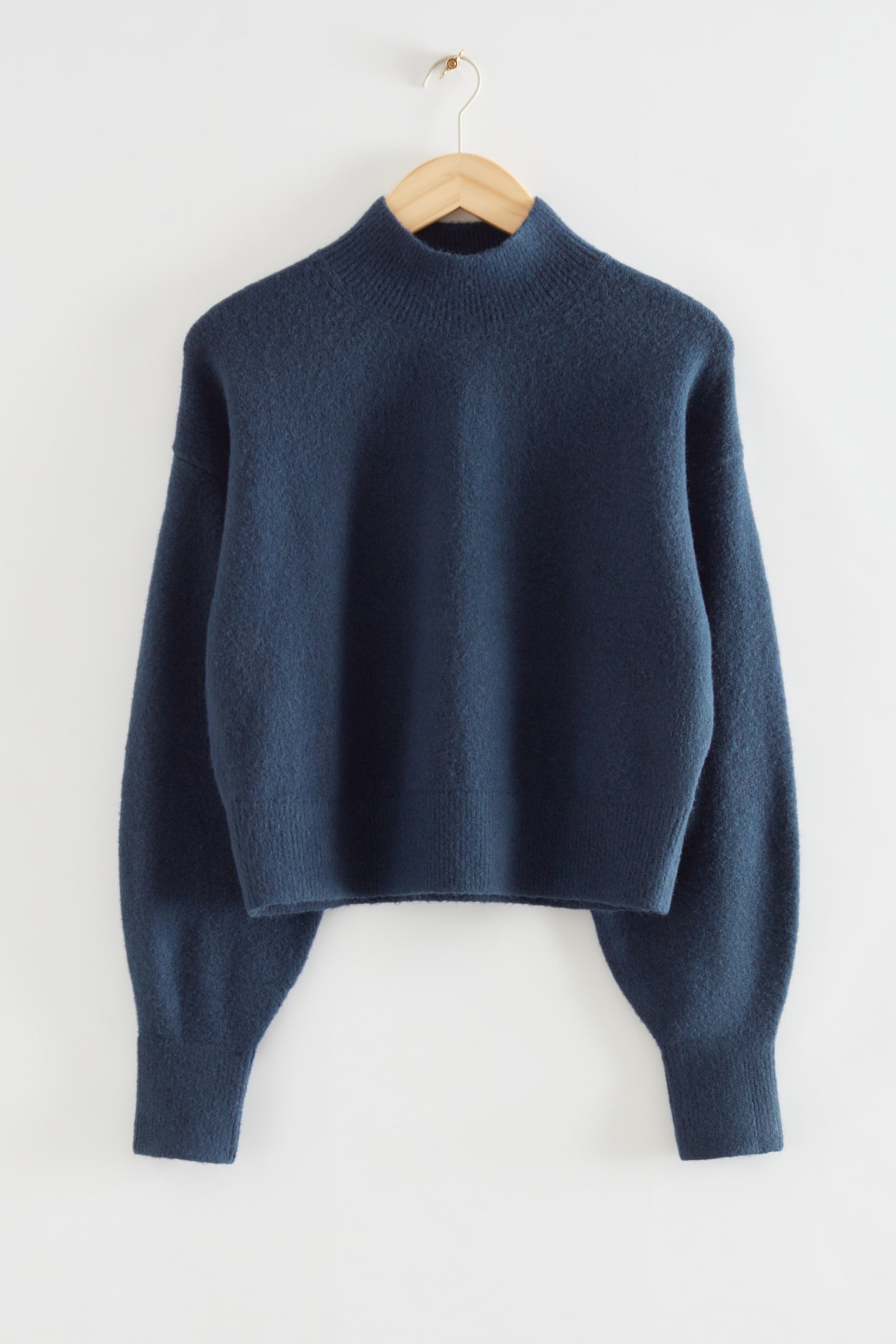 Mock-Neck Sweater - Dark Blue/Dark Green/Red/Caramel/Royal Blue/Pink/Black/Blue/Light Khaki/Light Beige/Mole/Oatmeal - 1