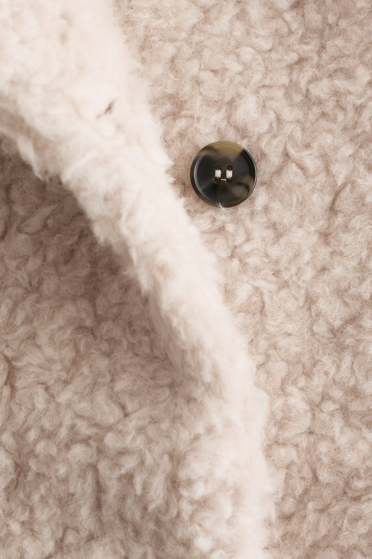 Kunstfelljacke aus Woll-Mix - Beige - 5