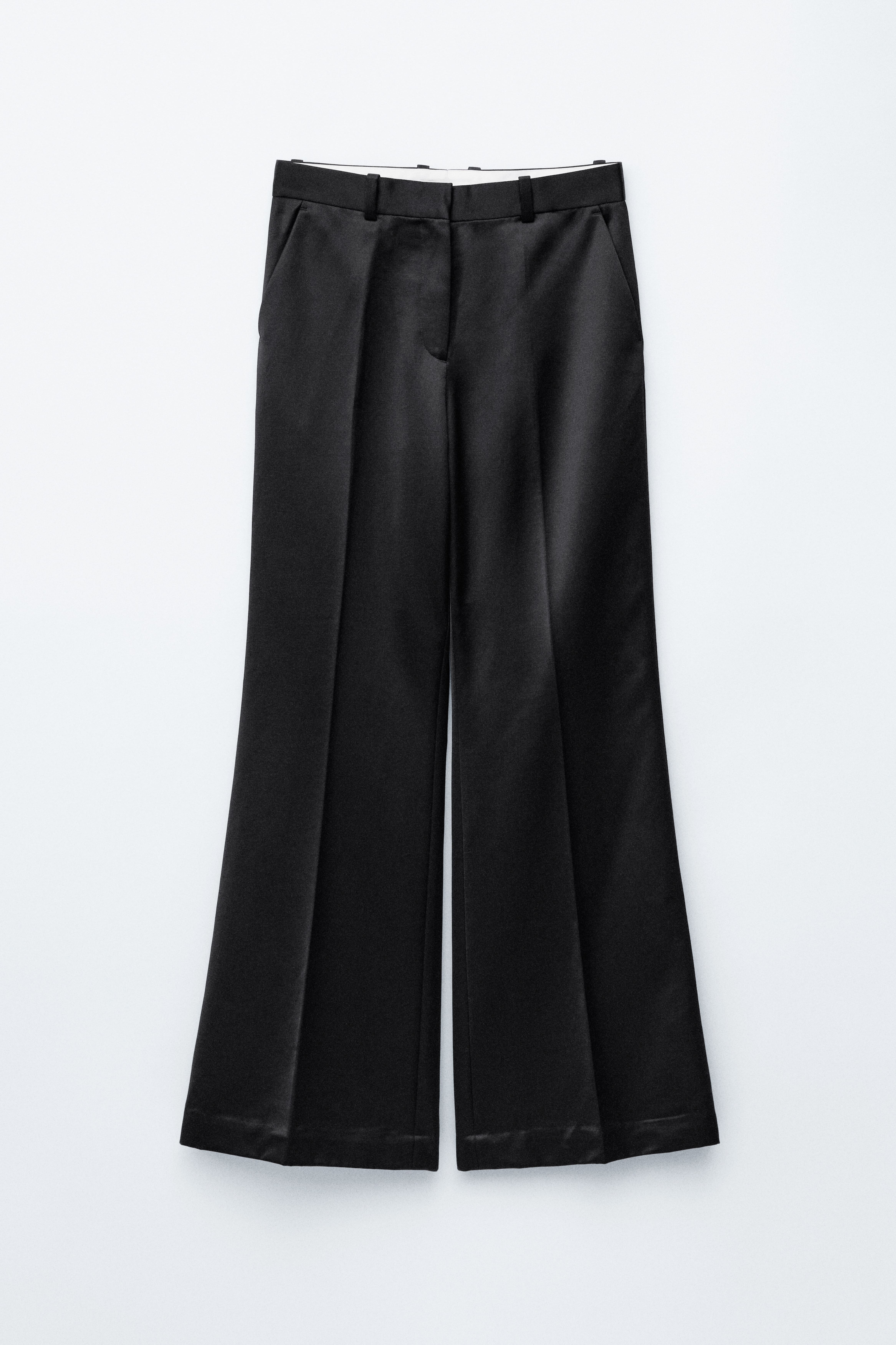 Ausgestellte Hose mit Bügelfalten - Schwarz/Beige