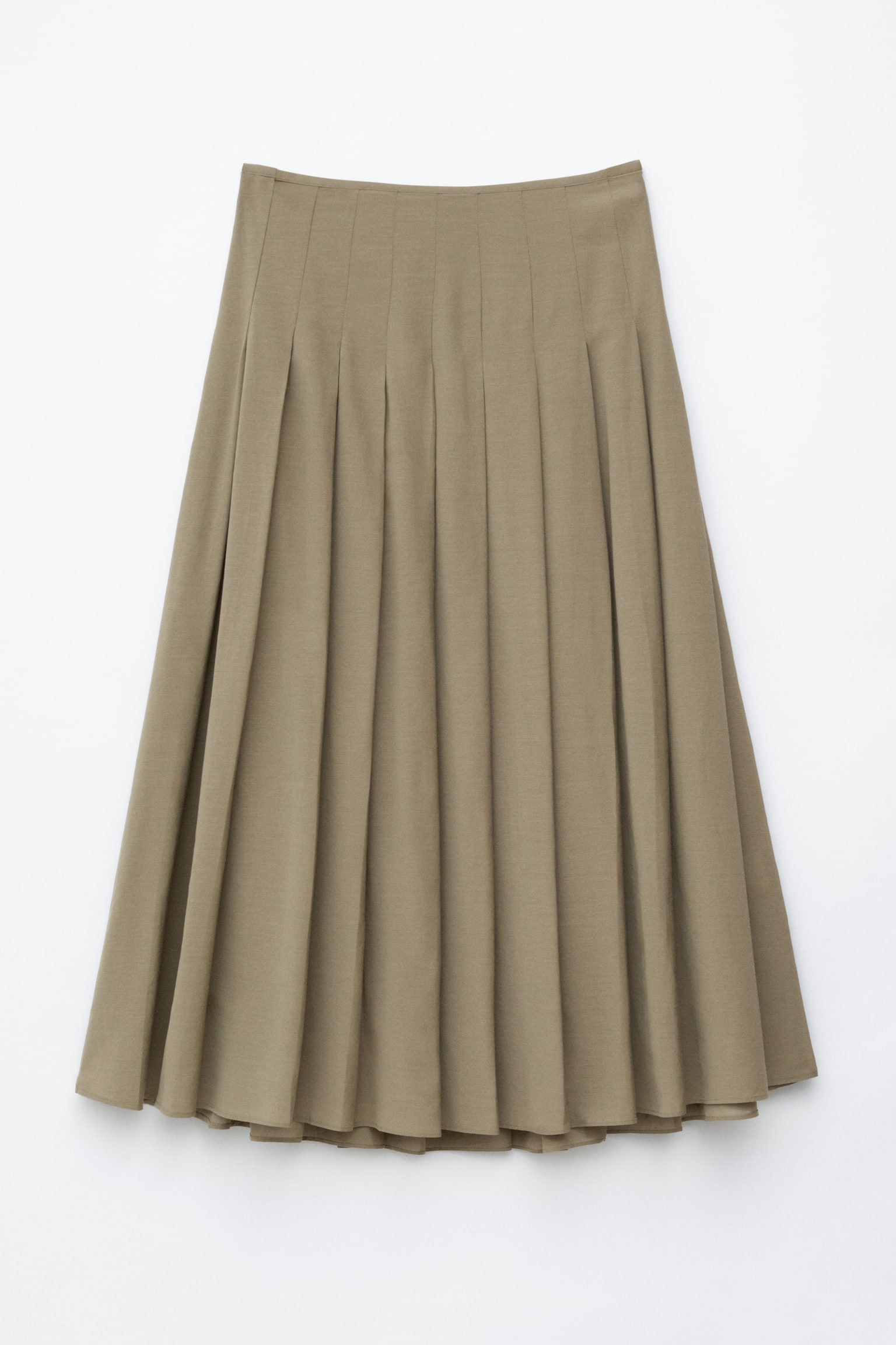 Geplooide midirok - Kakigroen - 1
