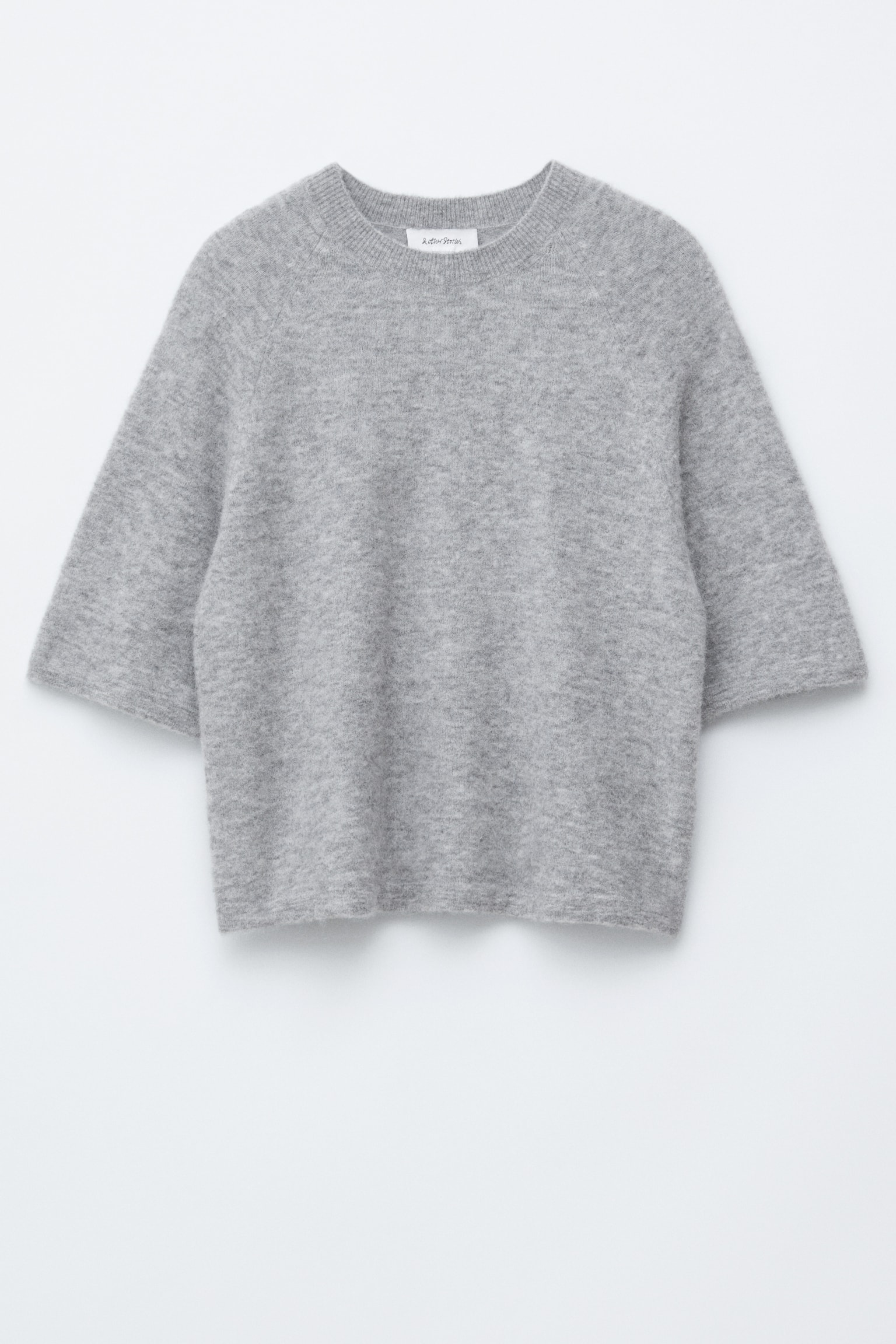 Strickoberteil aus Alpaka-Mix - Grau/Graubraun/Weinrot/Hellbeige/Rot - 2