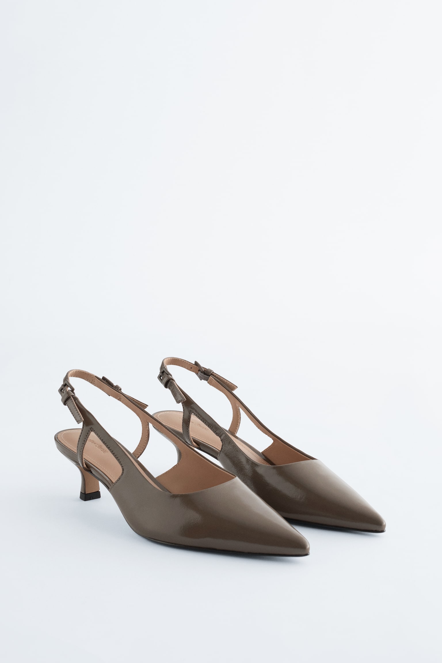 Décolleté slingback in vernice - Grigio scuro/Nero - 2