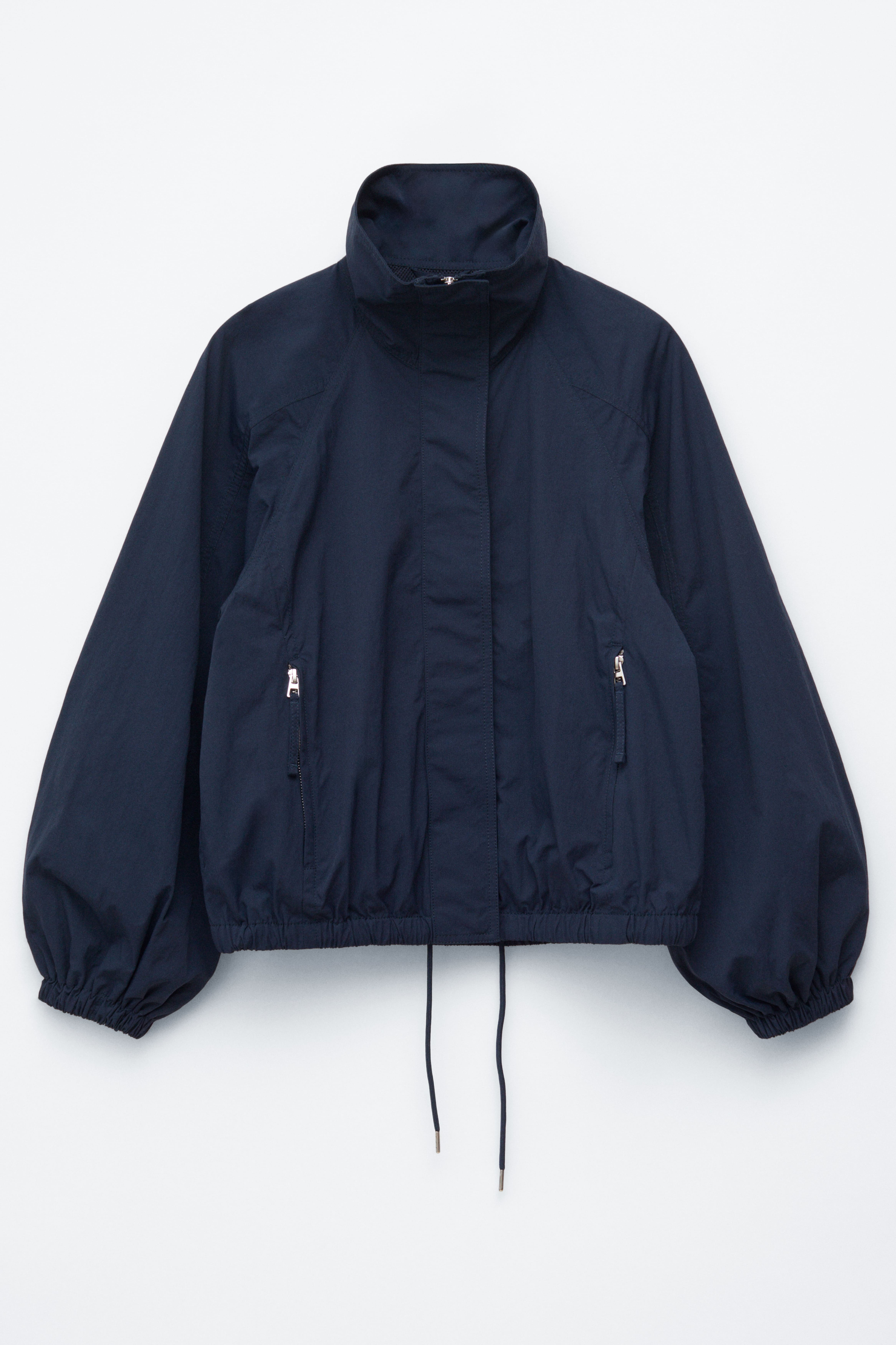 Jacke mit Stehkragen und Kordelzug - Dunkelblau