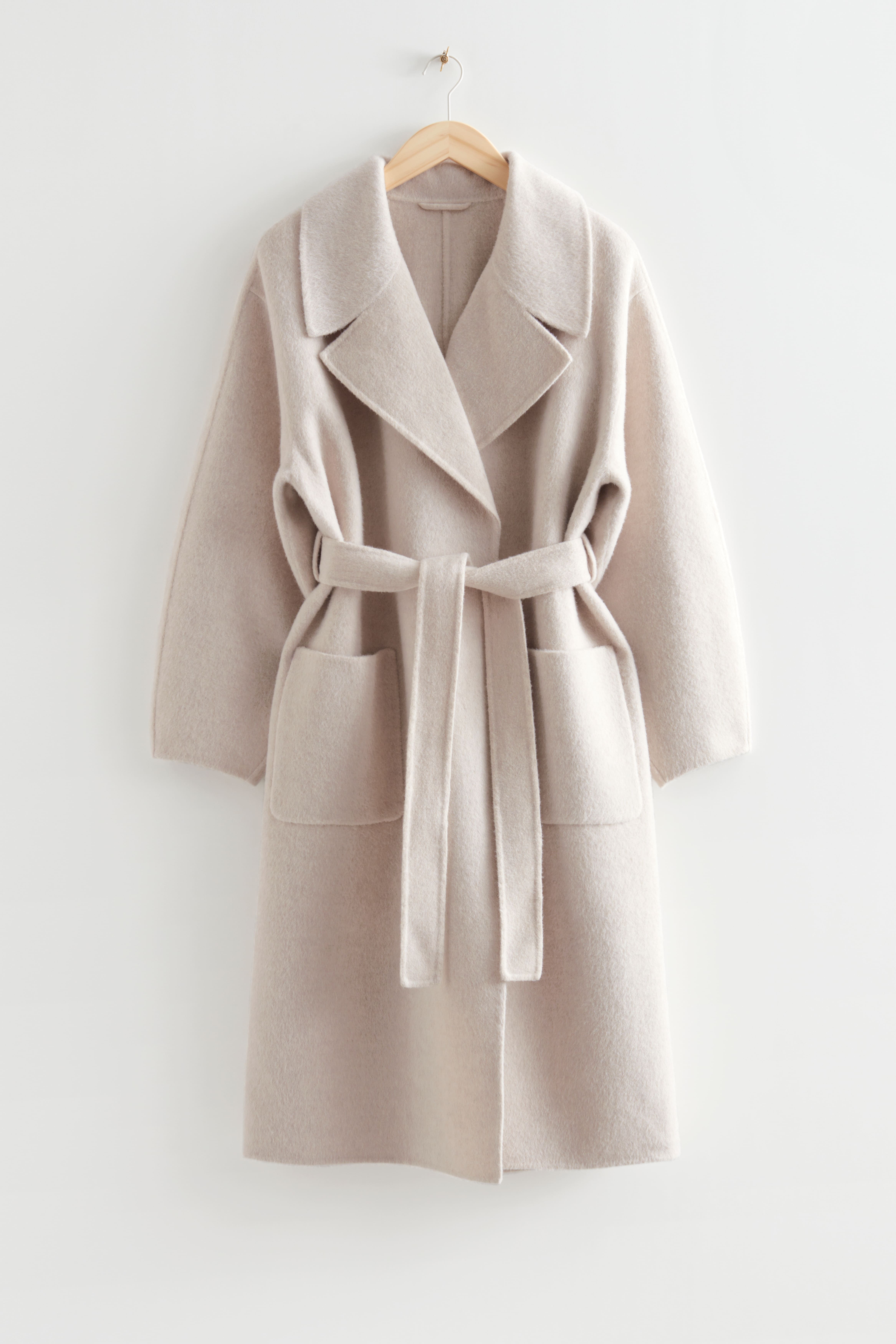 Oversized Belted Coat - Light Beige - Ladies | H&M GB