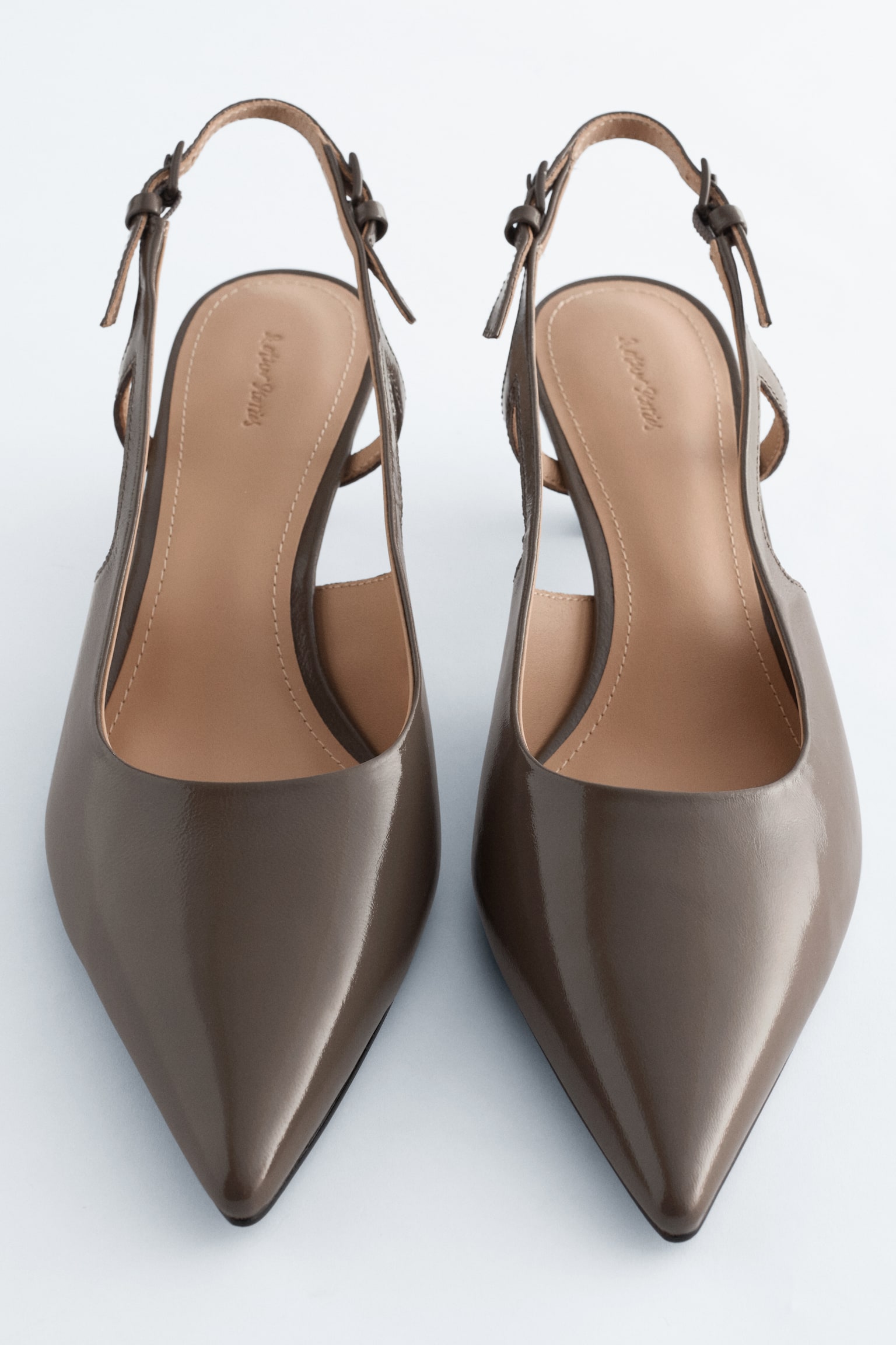 Décolleté slingback in vernice - Grigio scuro/Nero - 5