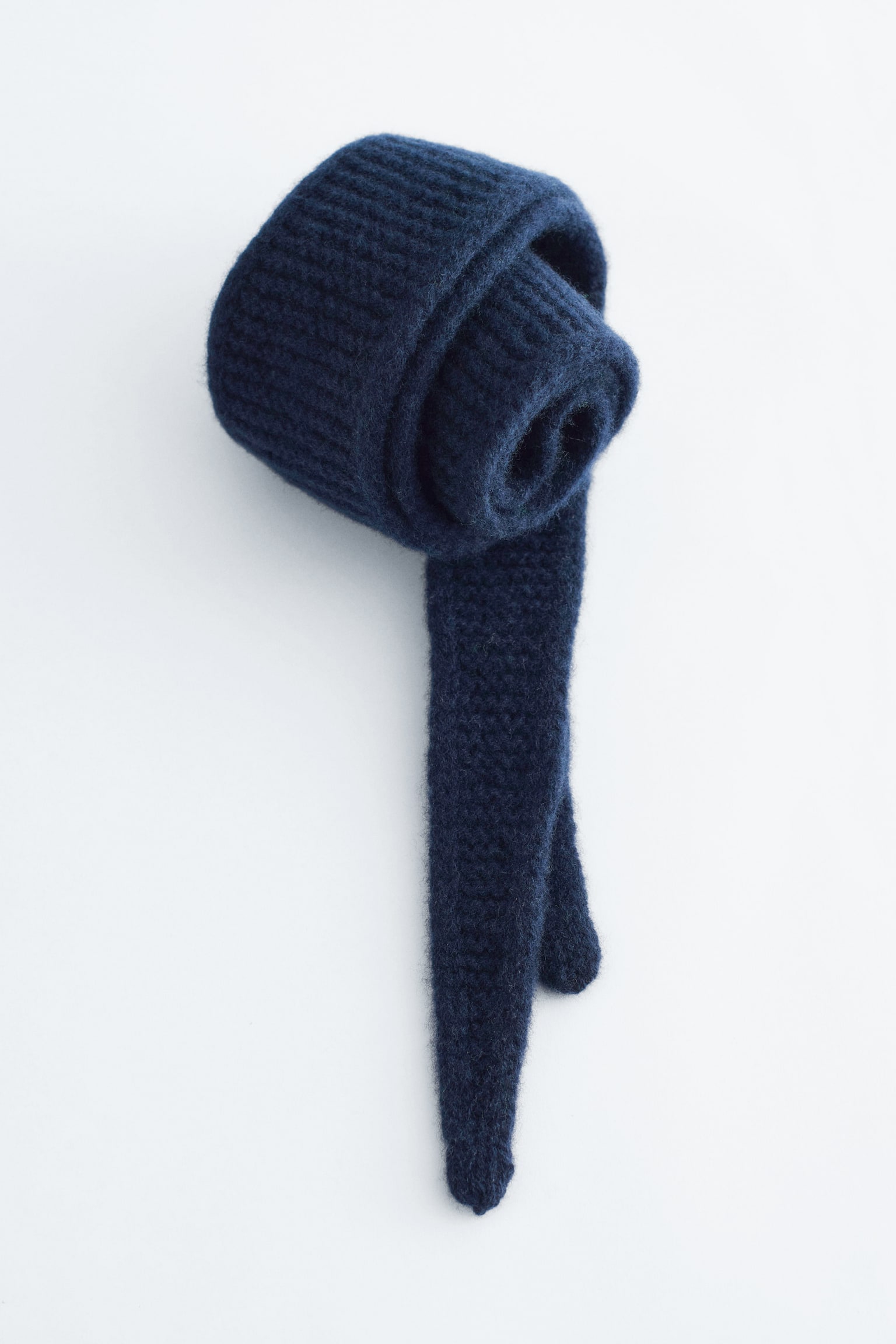 Wollschal in Krausstrick - Navyblau - 1