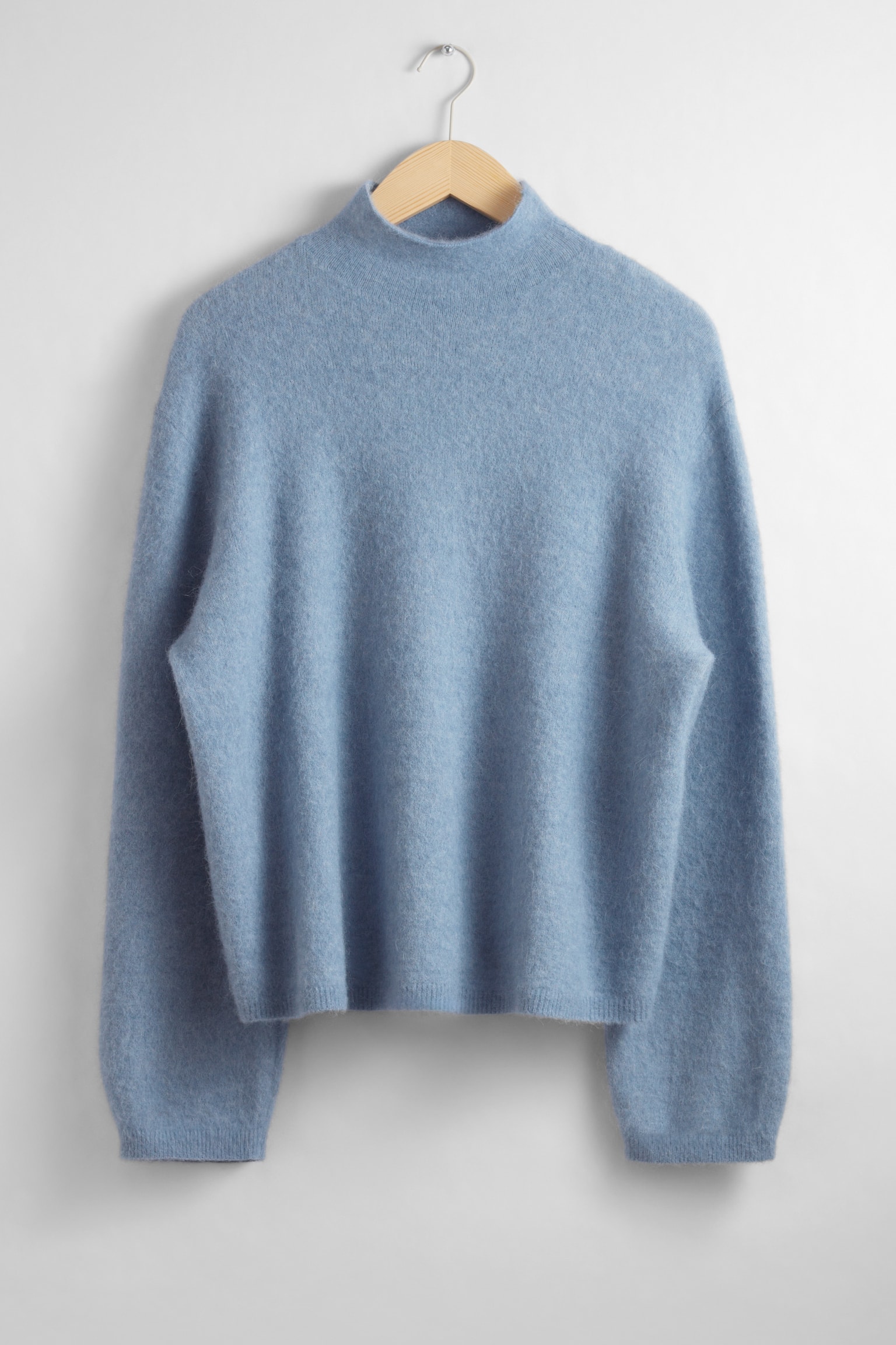 Mock-Neck Knit Jumper - Blue/Lilac/Grey/Beige - 1