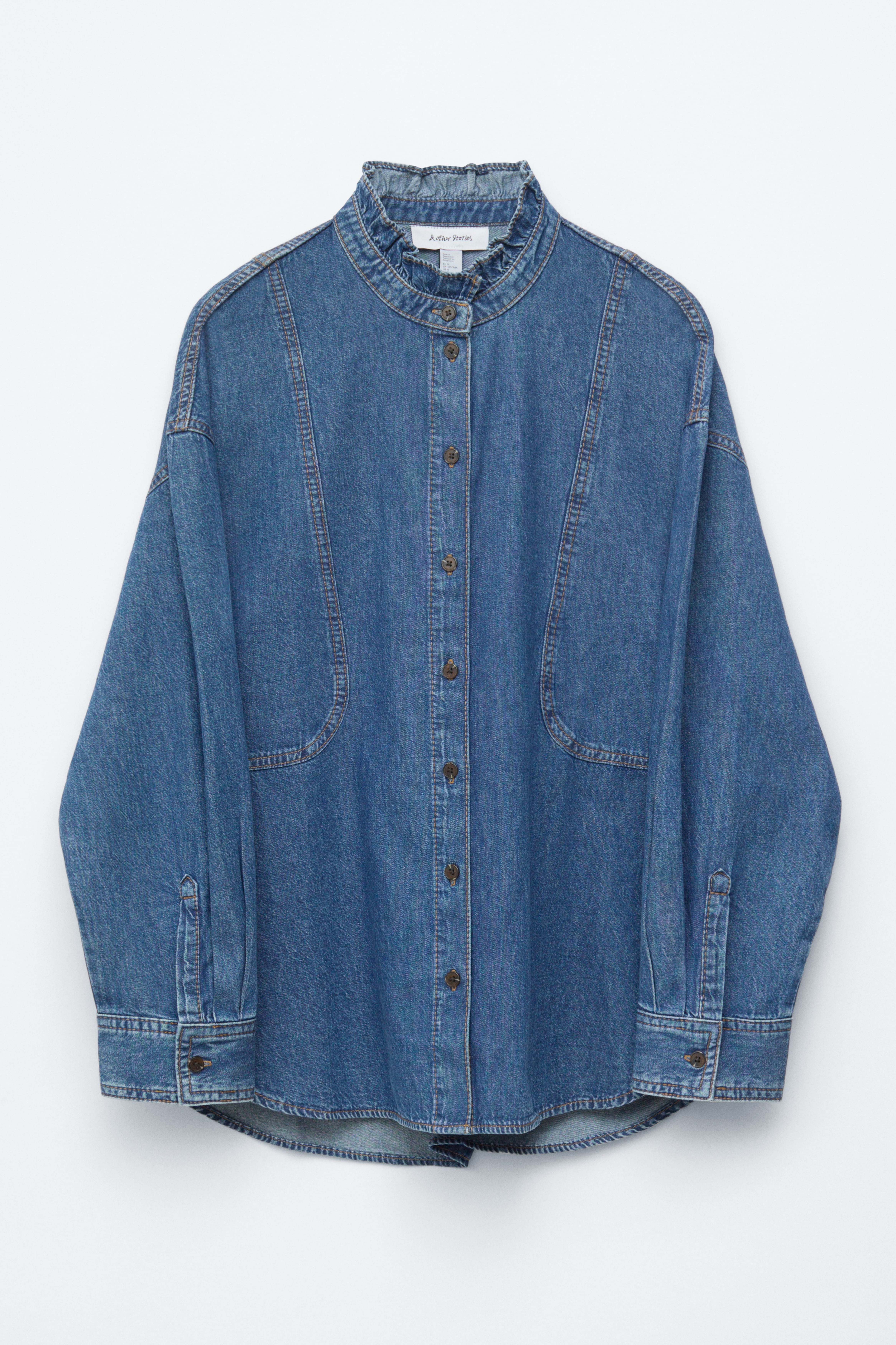 Φαρδιά Μπλούζα Τζιν - Mid Blue/Γκρι