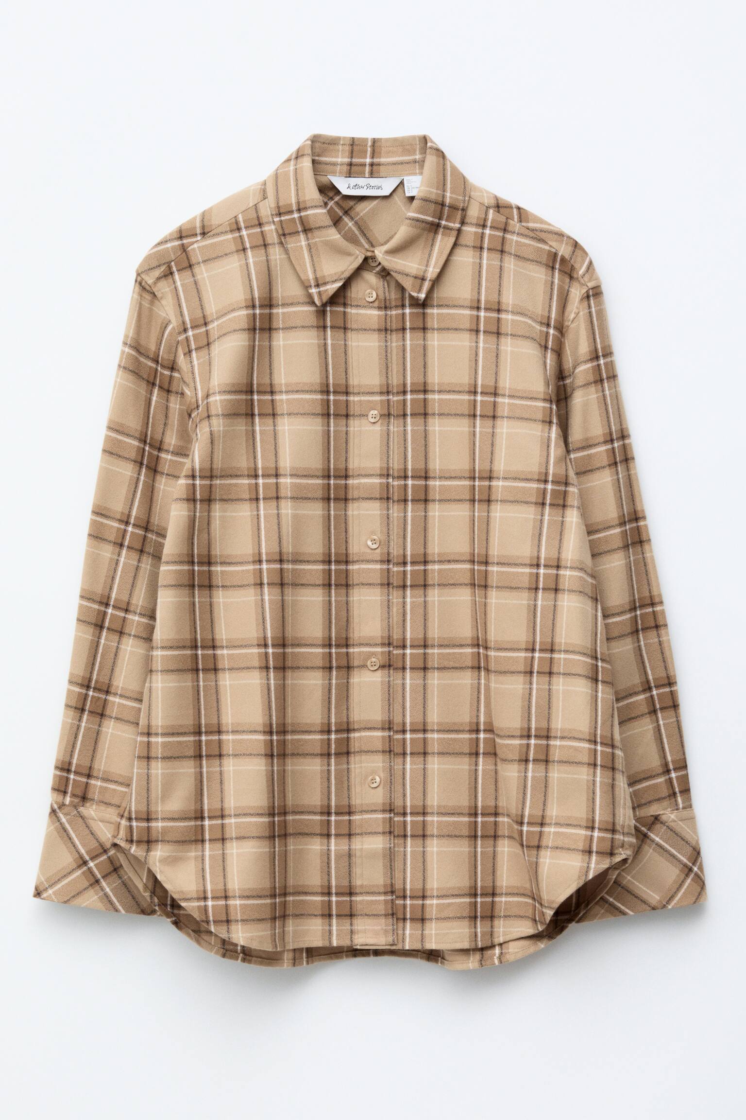 Oversized skjorta - Beige/rutig - 2