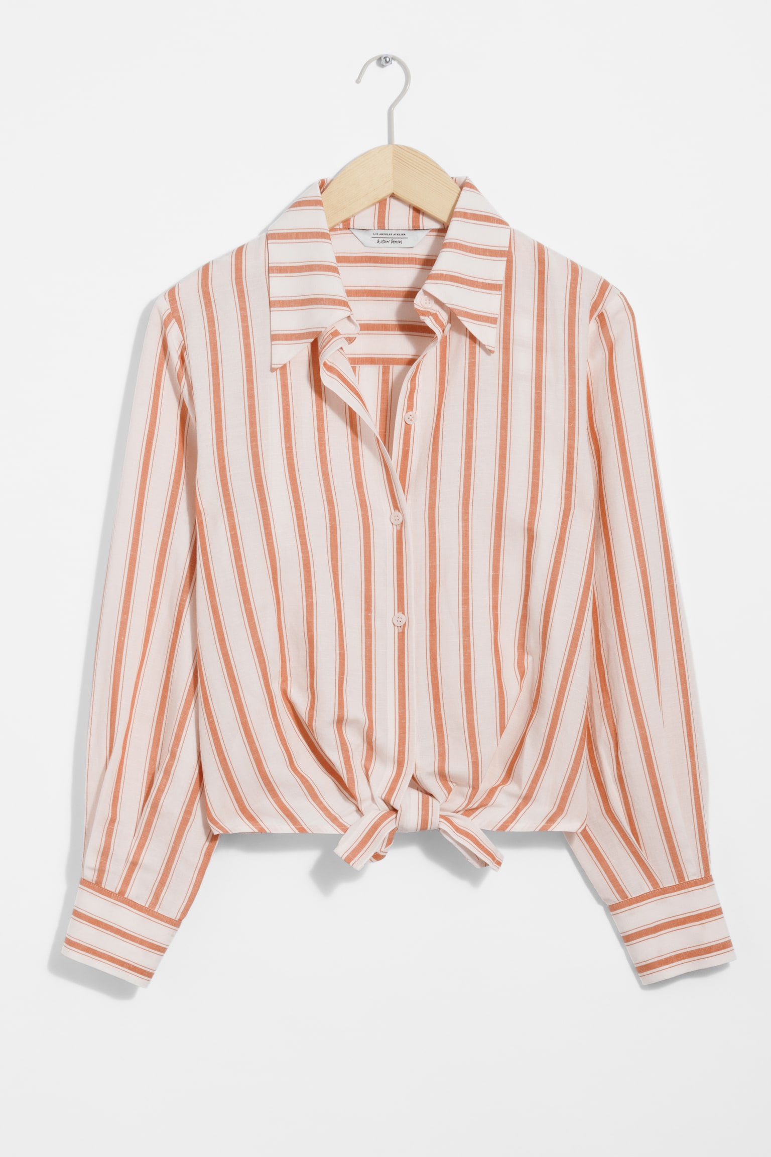 Tie-Front Shirt - White/Orange Stripes/Blue/White Stripes/White/Blue/White - 2