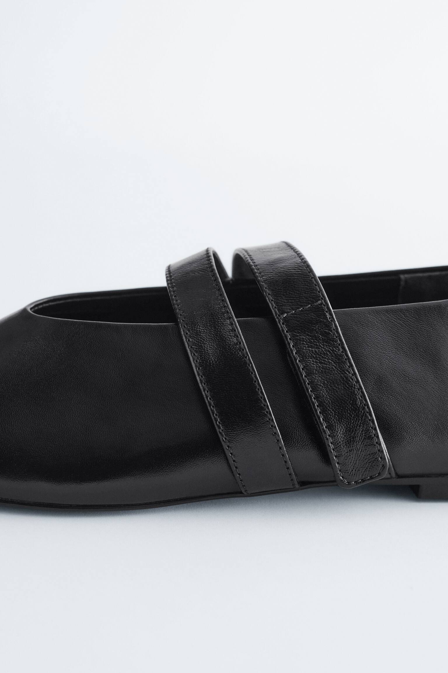 Ballerinasko i læder med krydsremme - Black Leather/Gråt læder/Beige Suede - 4