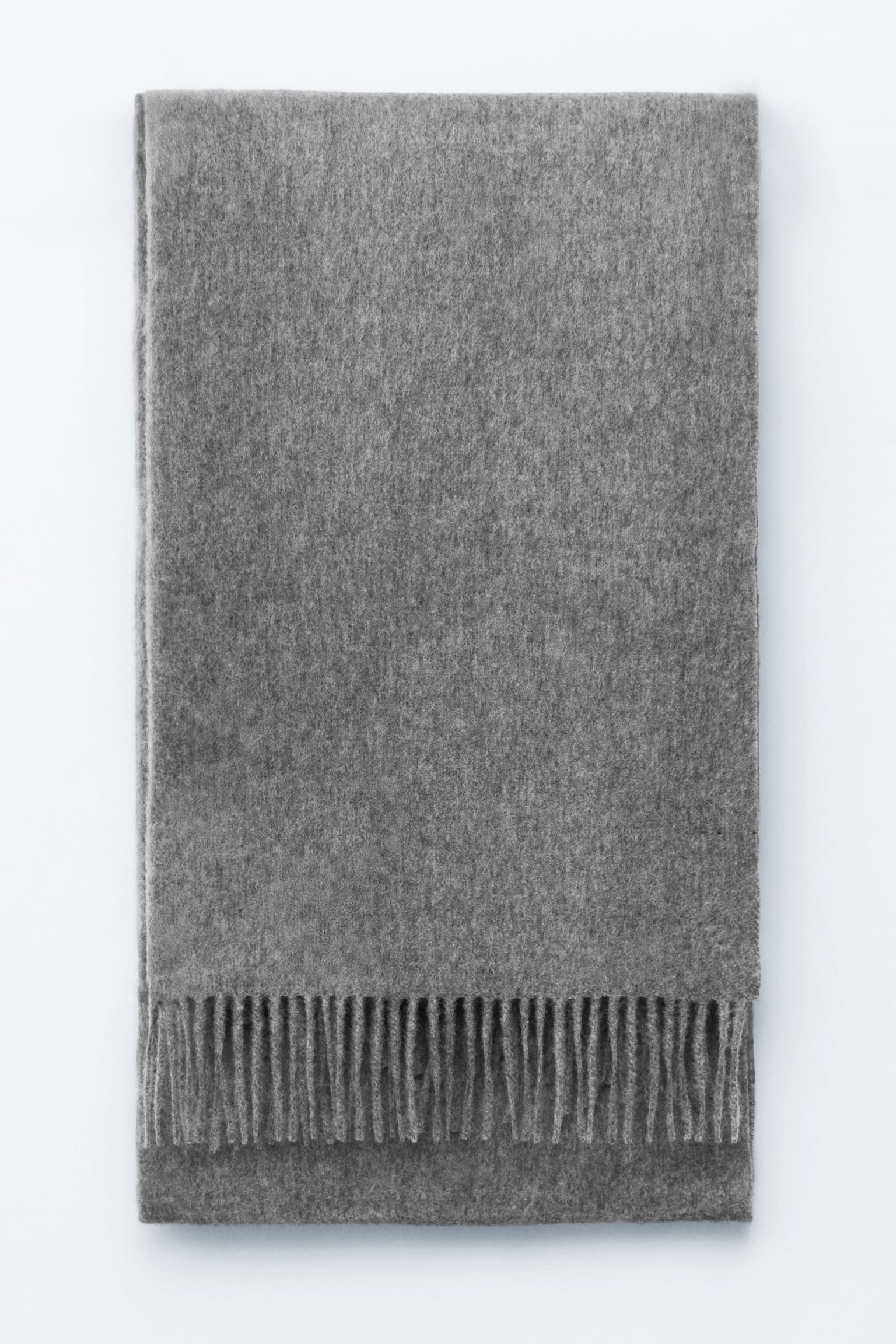 Sciarpa in stile coperta in lana con frange - Grigio/Giallo chiaro/Beige/Bordeaux/Crema