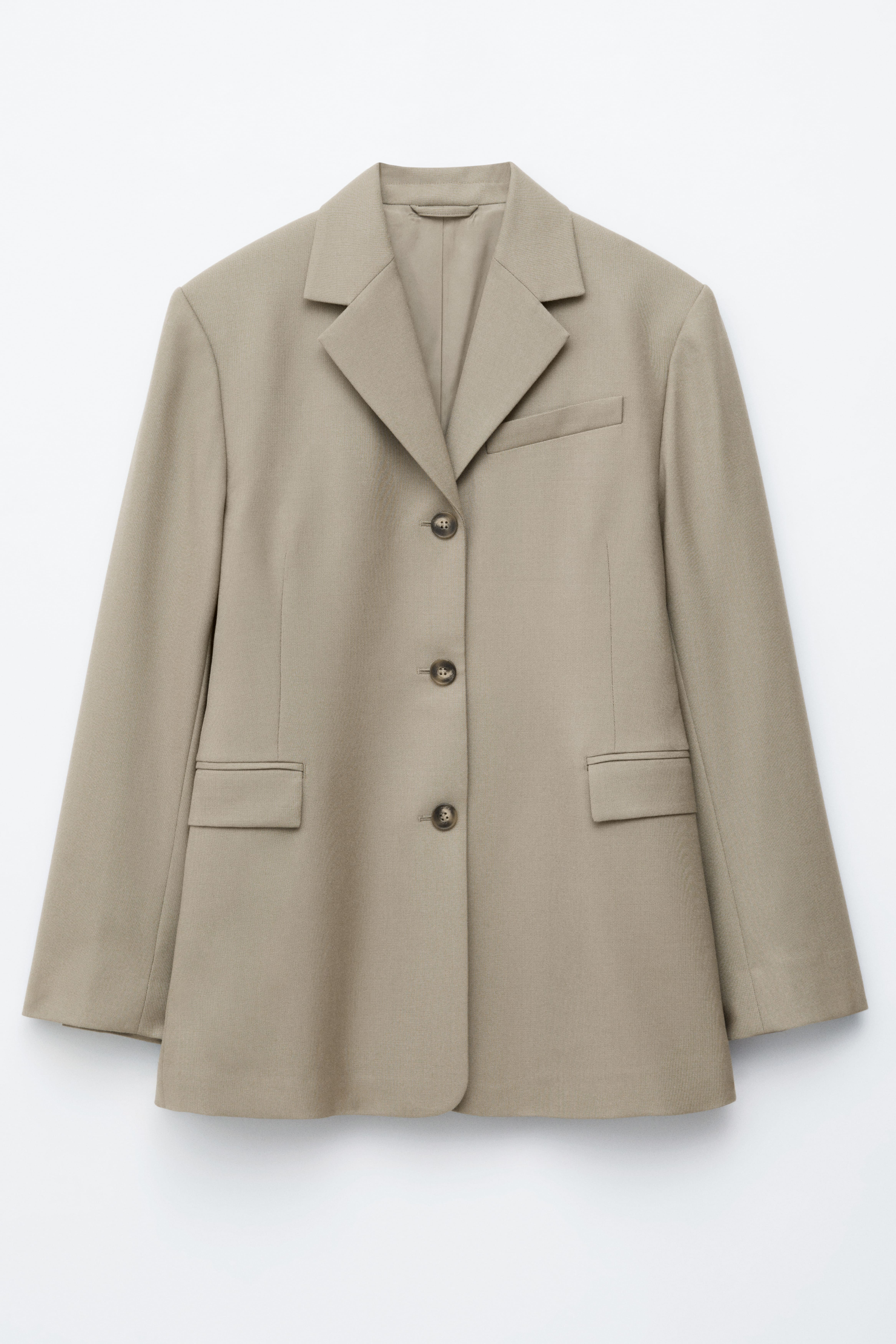 Taps toelopende blazer - Taupe/Donkerbruin