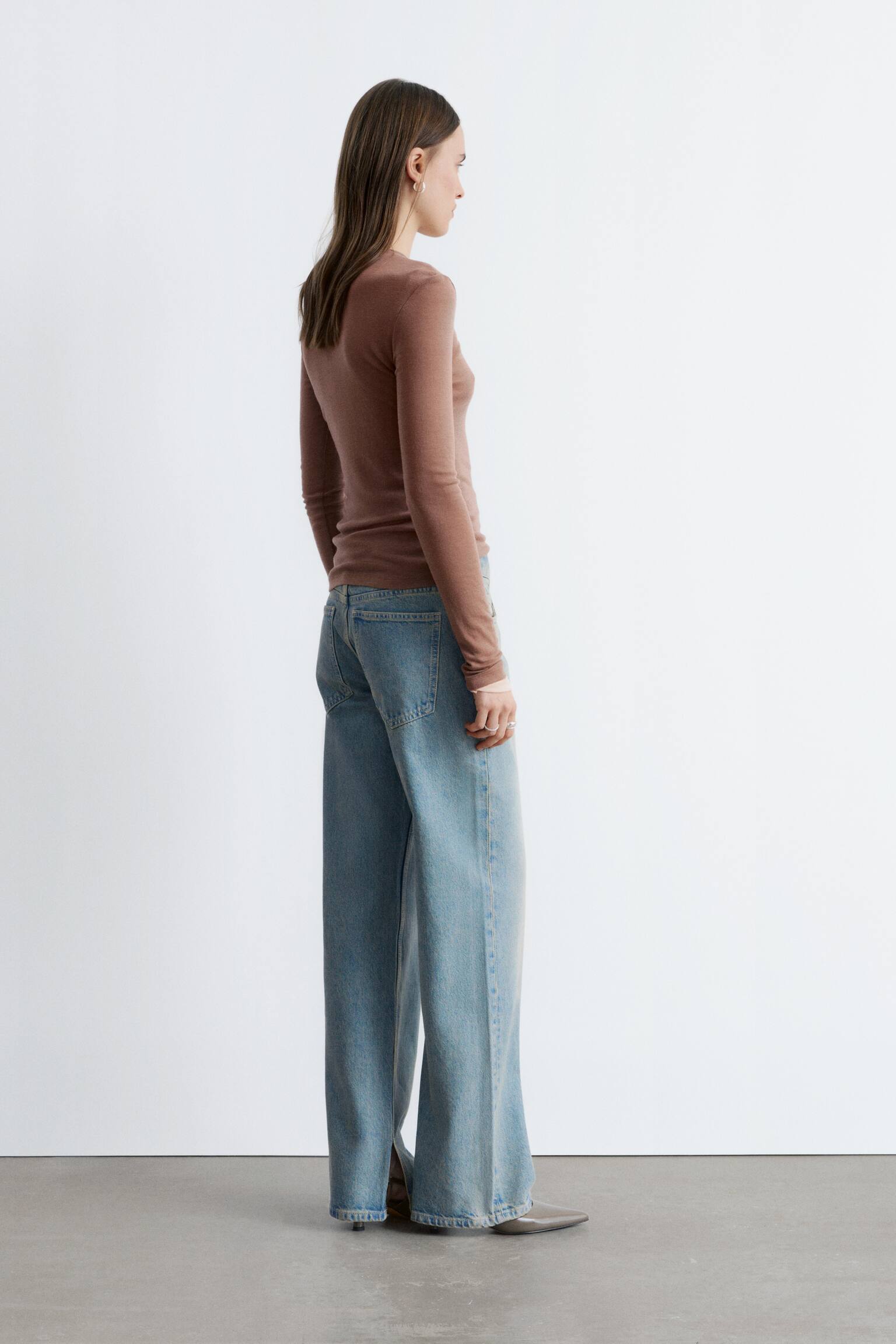 Haut en laine à demi-patte - Marron chiné/Gris chiné - 8