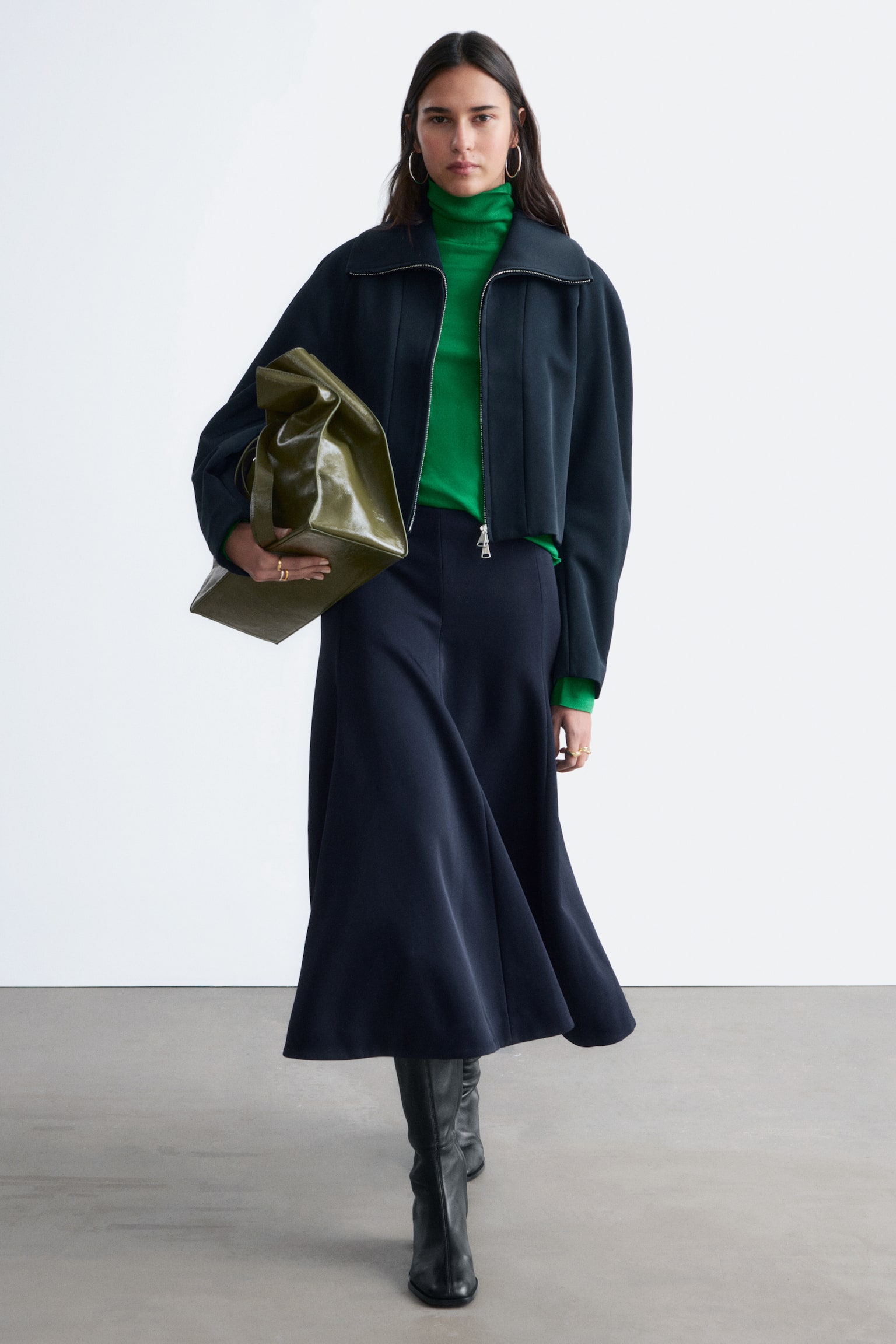 Giacca con maniche scultoree - Blu navy - 5