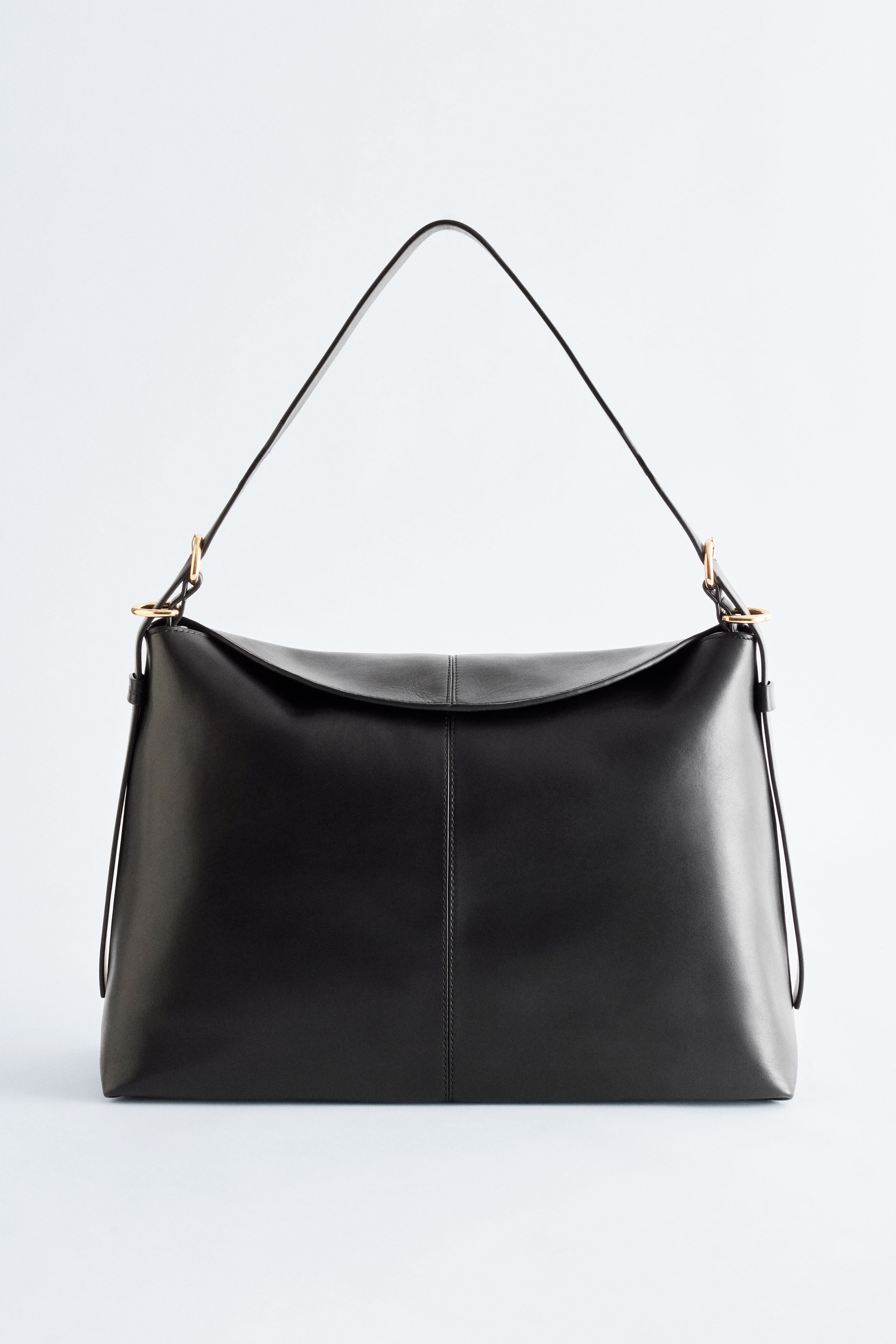 Große Umhängetasche aus Leder - Schwarz/Beige/Veloursleder