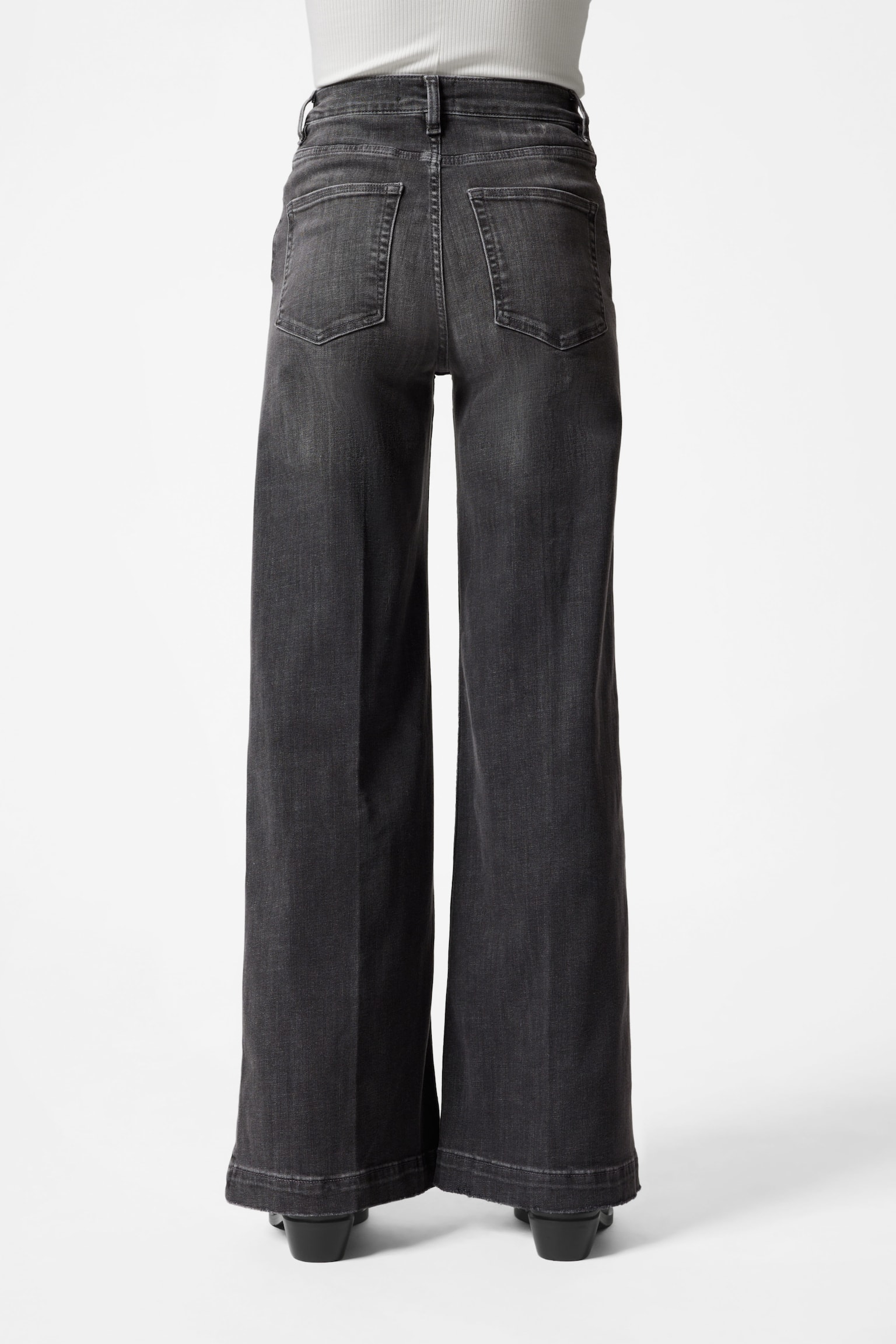 Flared Jeans - Washed Black/Mid-Blue - 5