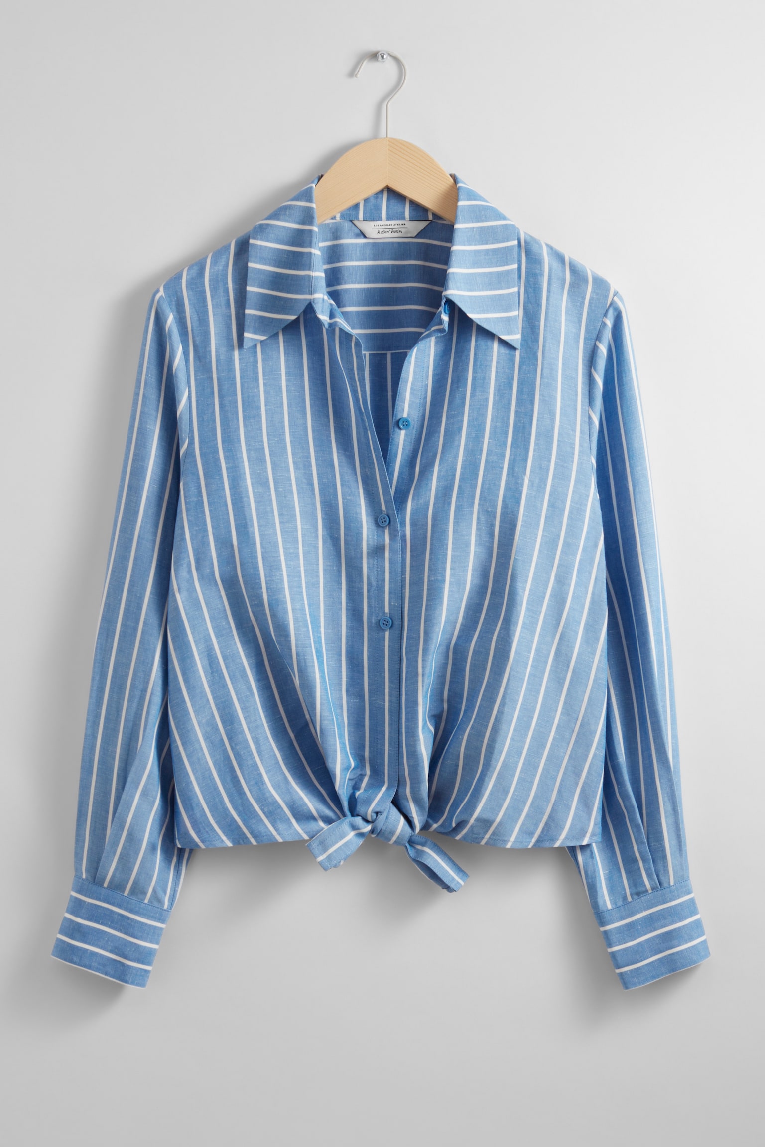 Tie-Front Shirt - Blue/White Stripes/White/Orange Stripes/White/Blue/White - 2